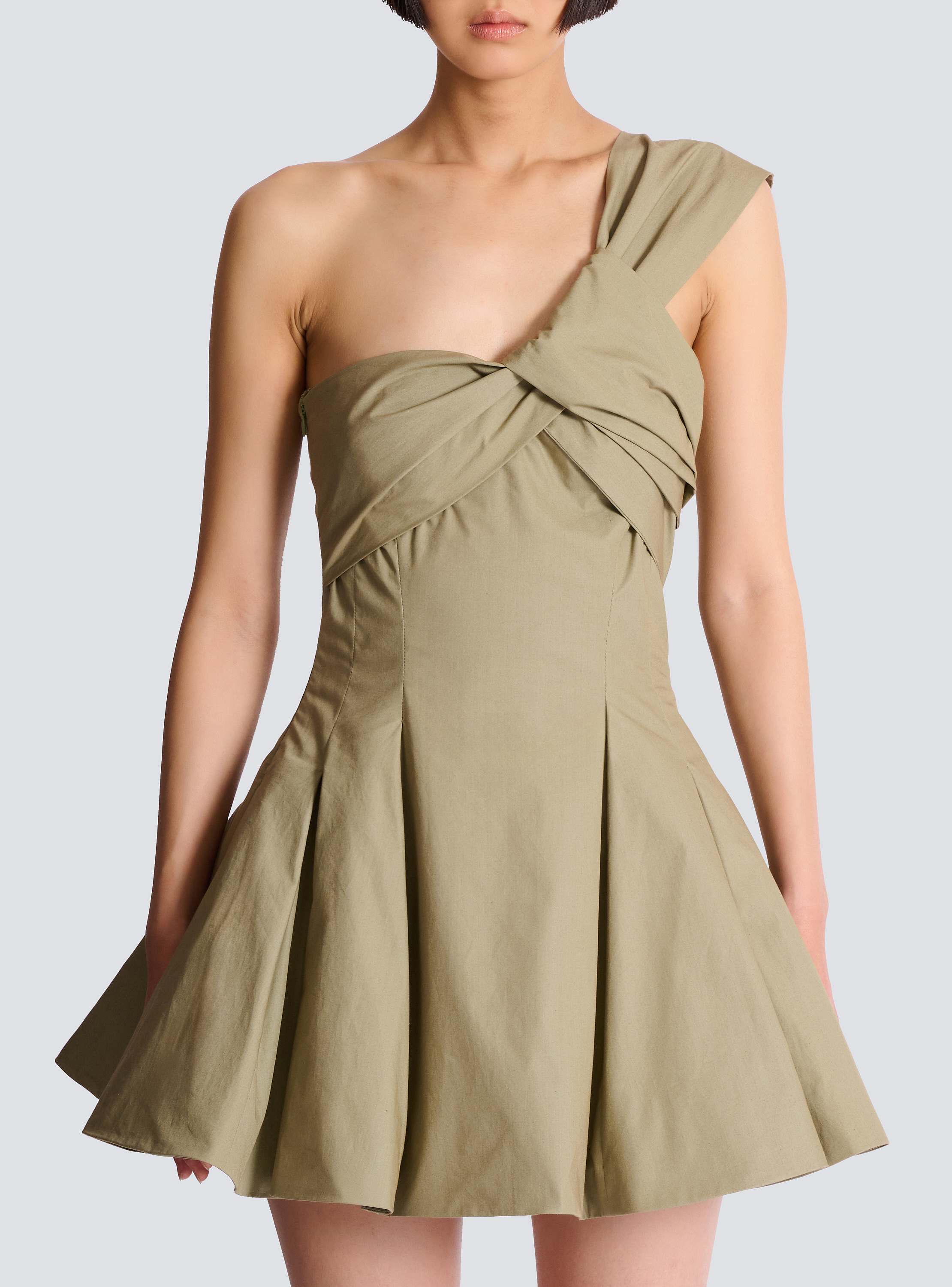 Robe asym&eacute;trique en coton