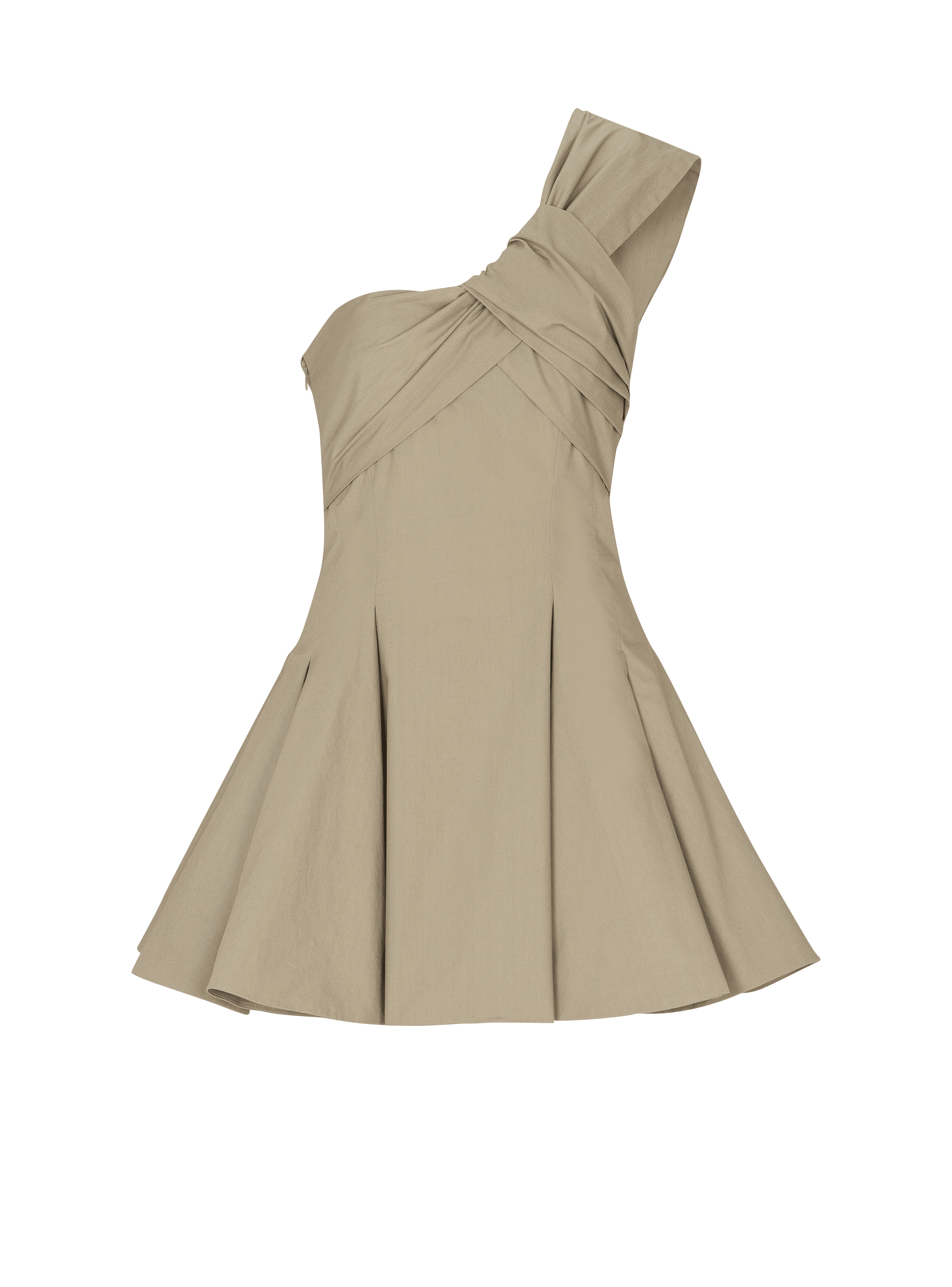 Robe asym&eacute;trique en coton