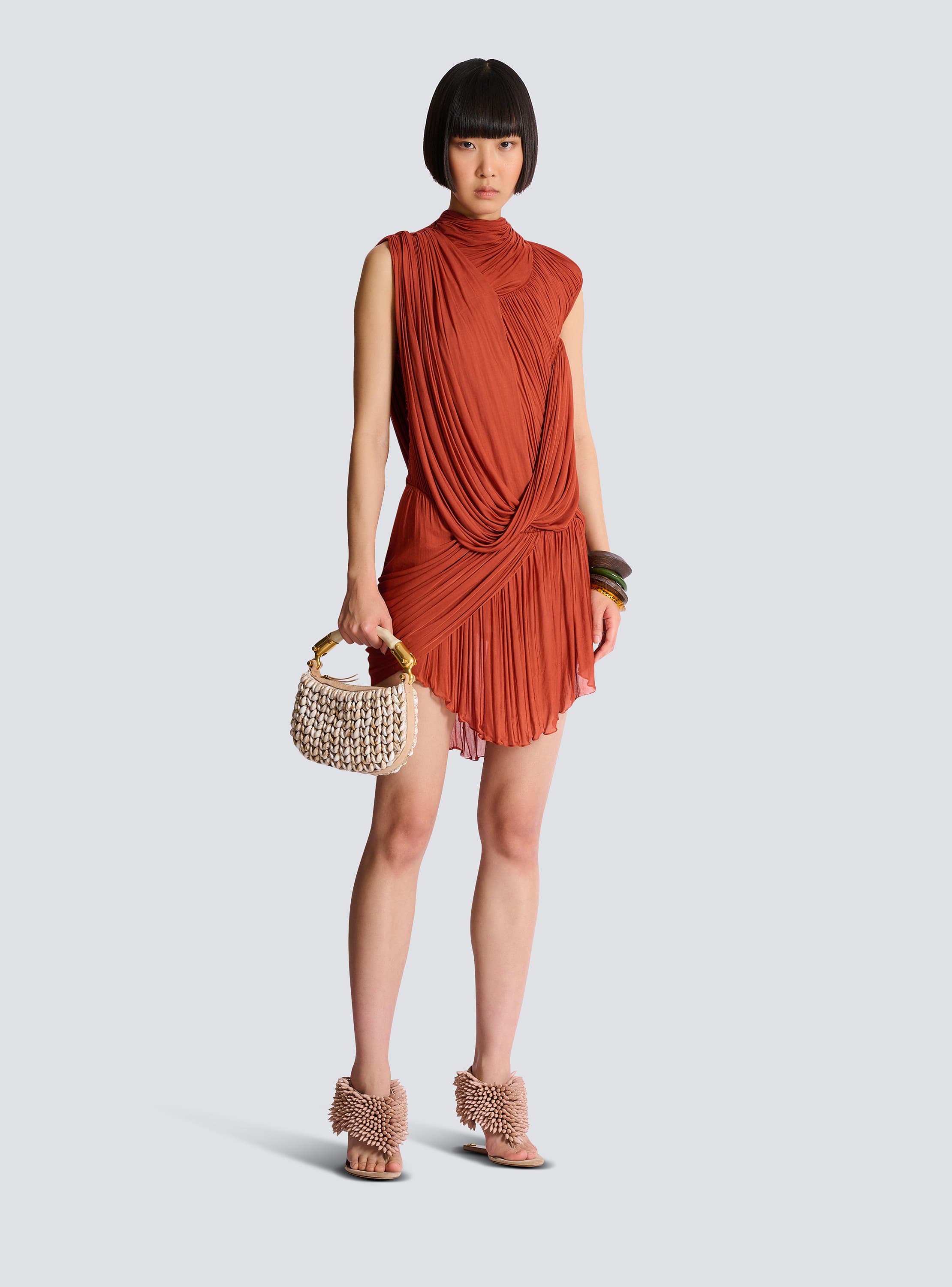 Draped flowing jersey dress