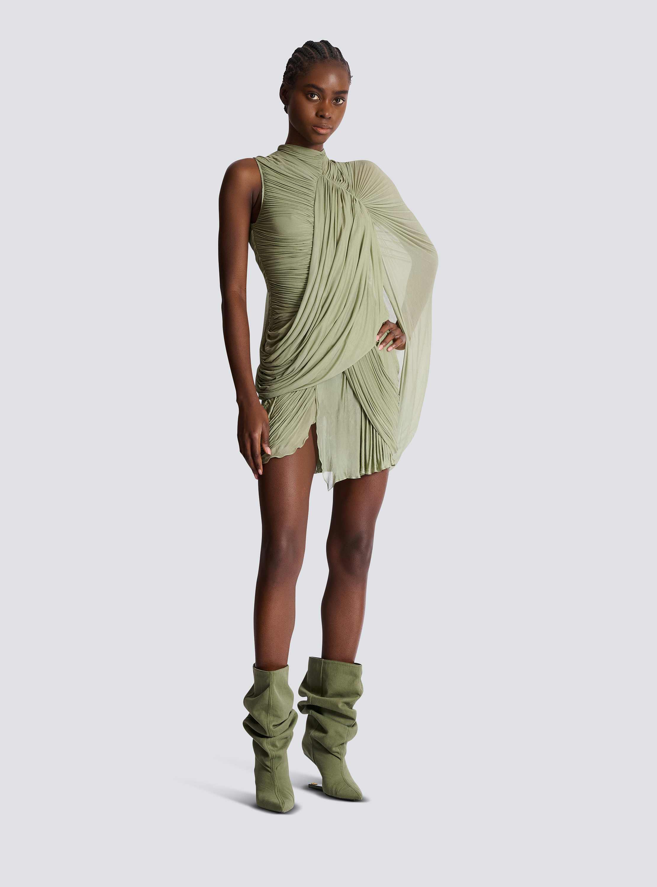 Draped flowing jersey dress