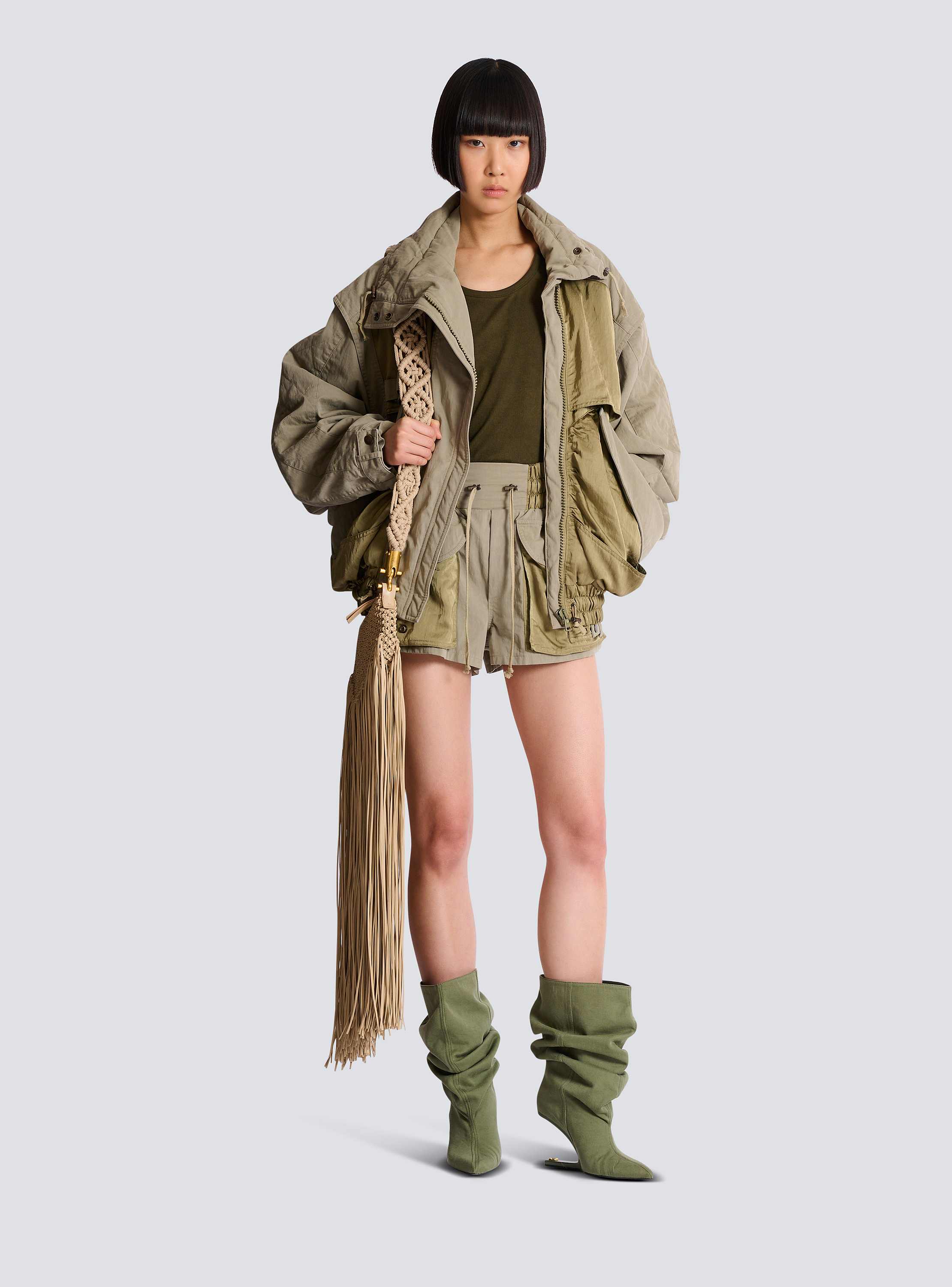 Cotton and twill bomber jacket