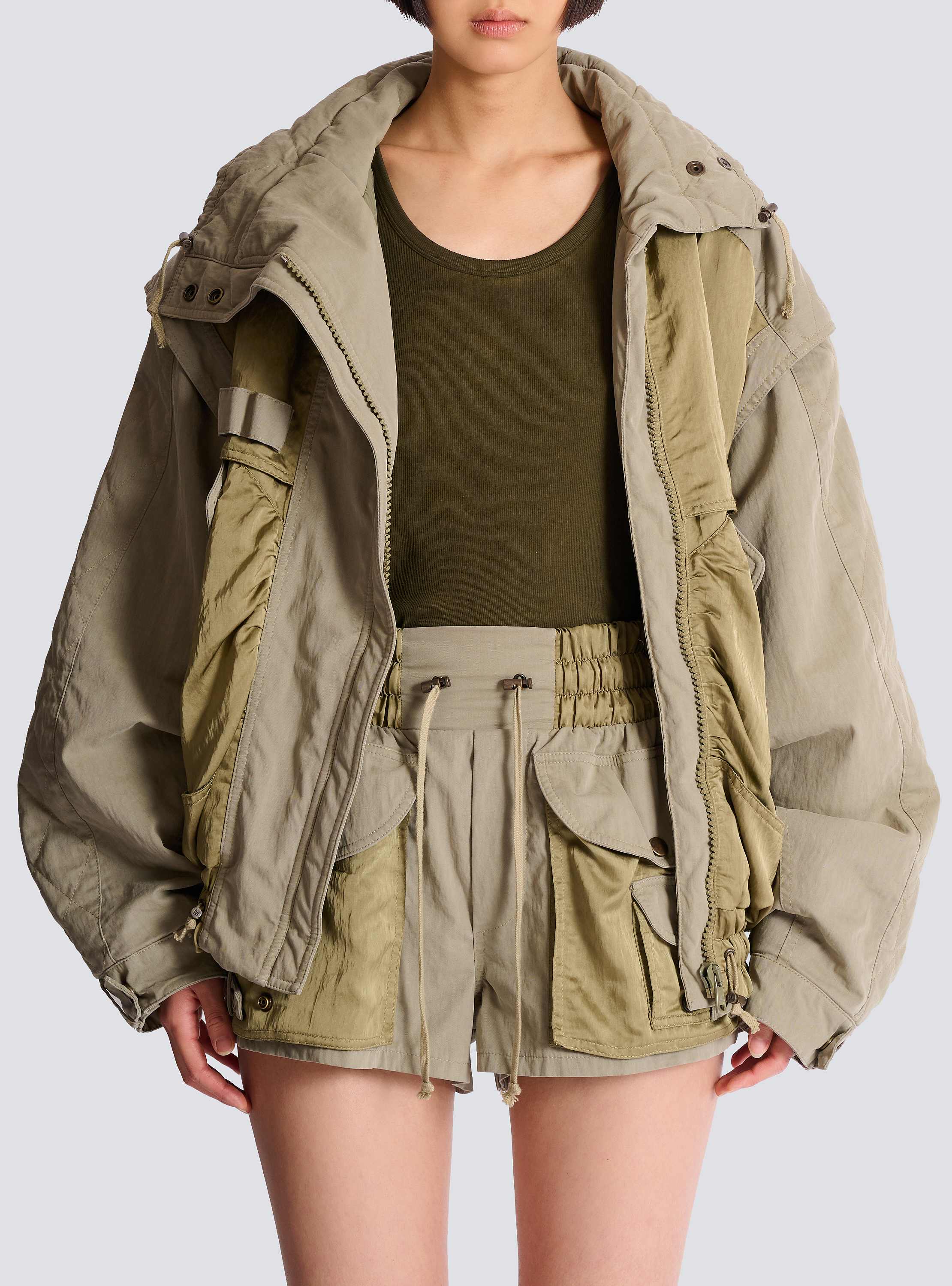 Cotton and twill bomber jacket