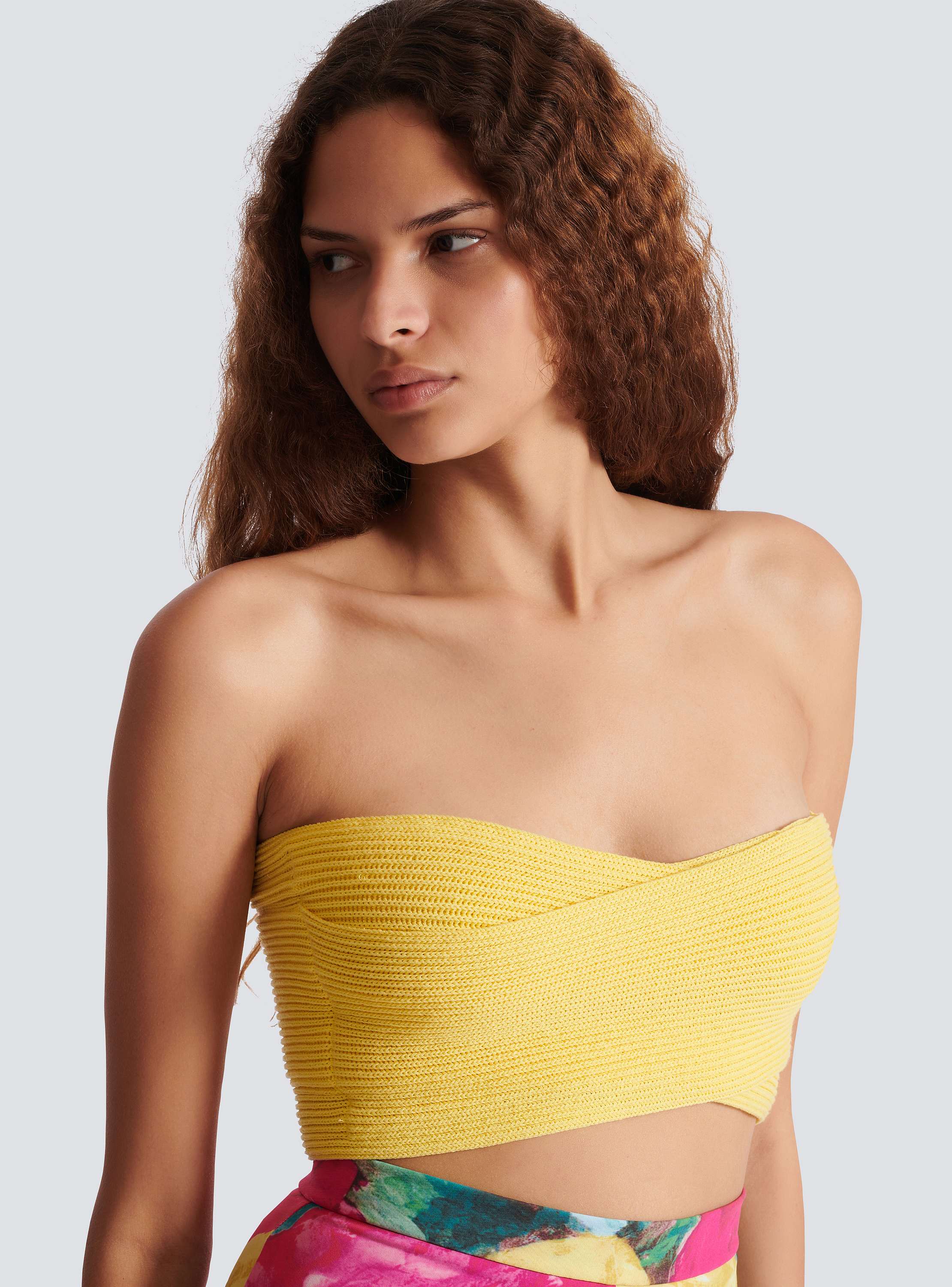 Tube-knit bra top