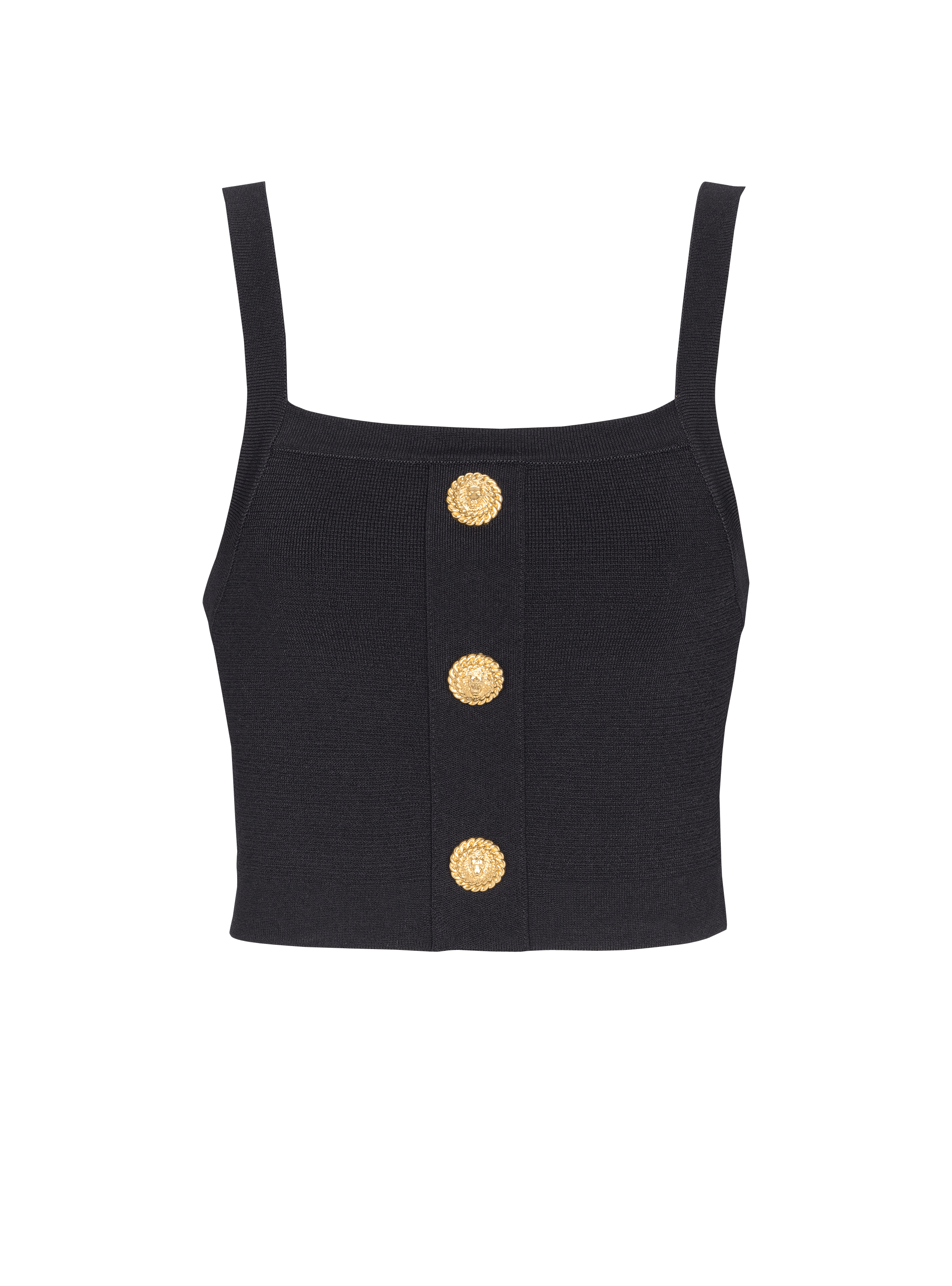 Knit bralette top with buttons