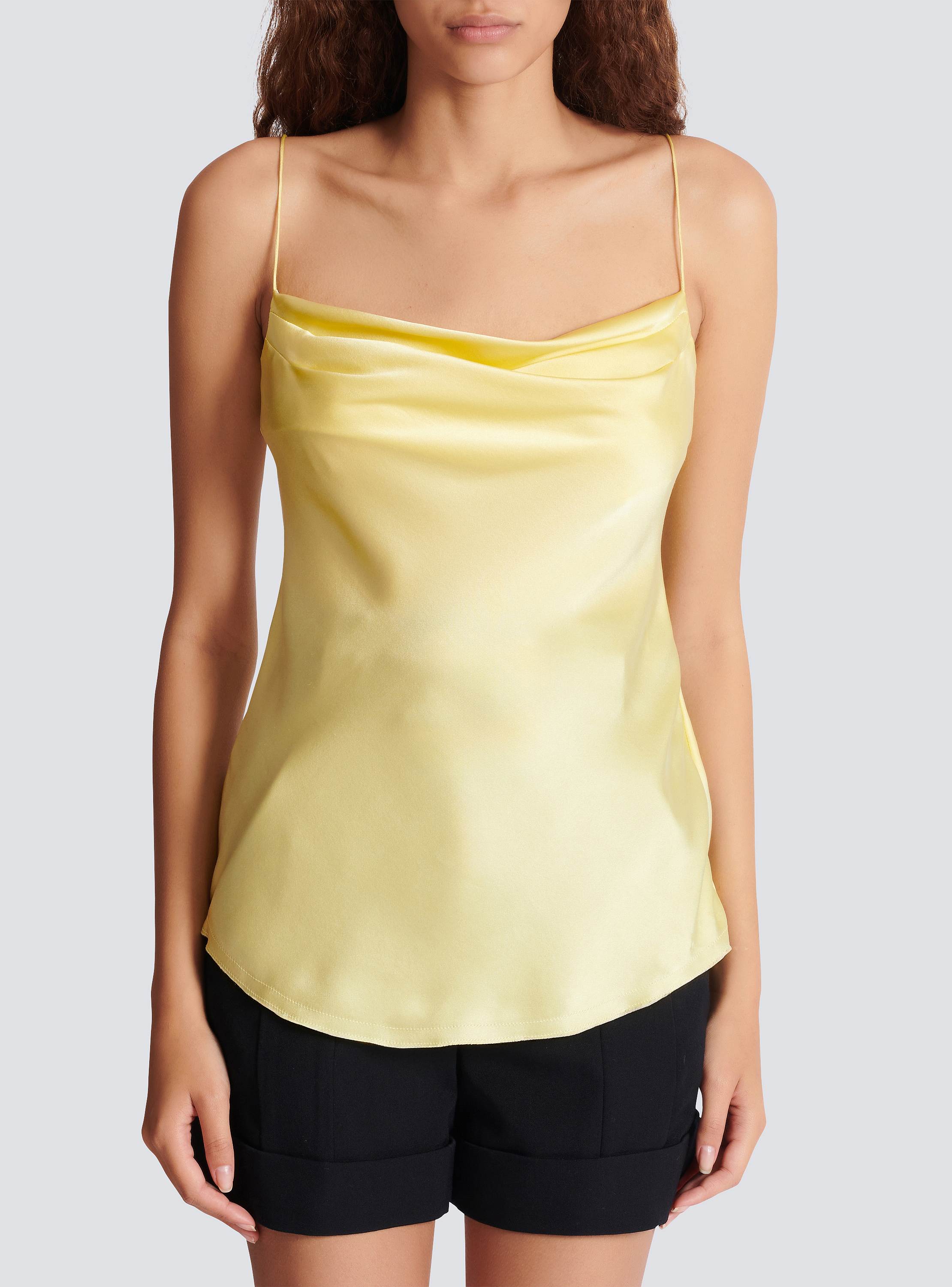 Silk satin top with thin straps