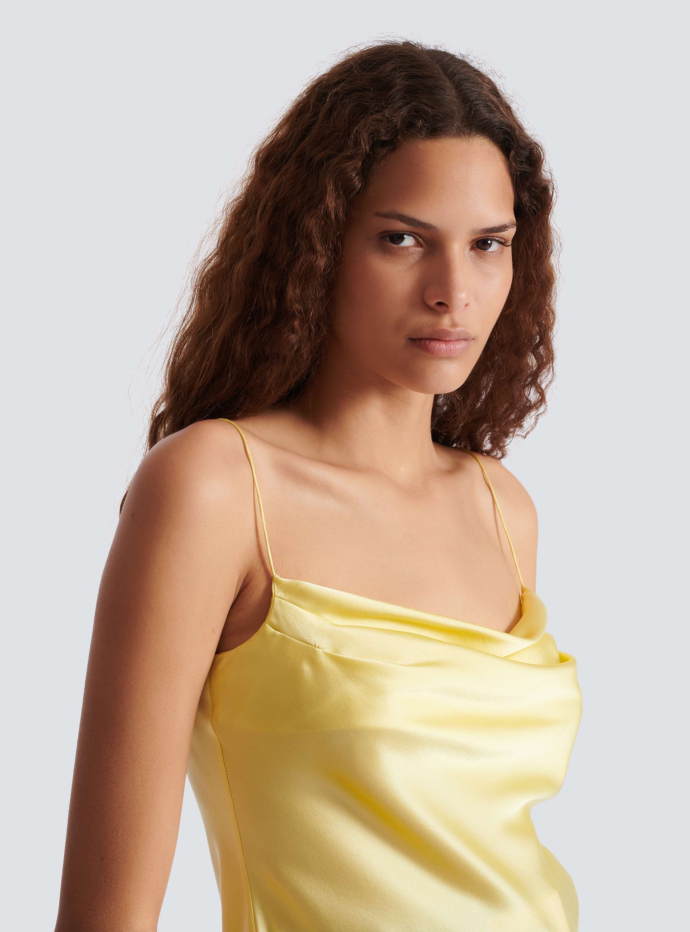 Silk satin top with thin straps