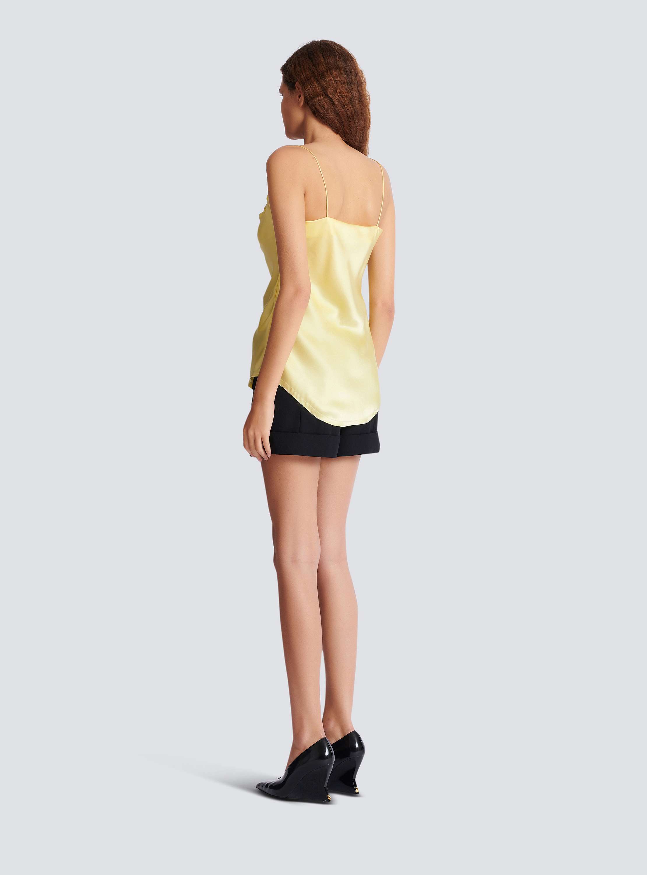 Silk satin top with thin straps