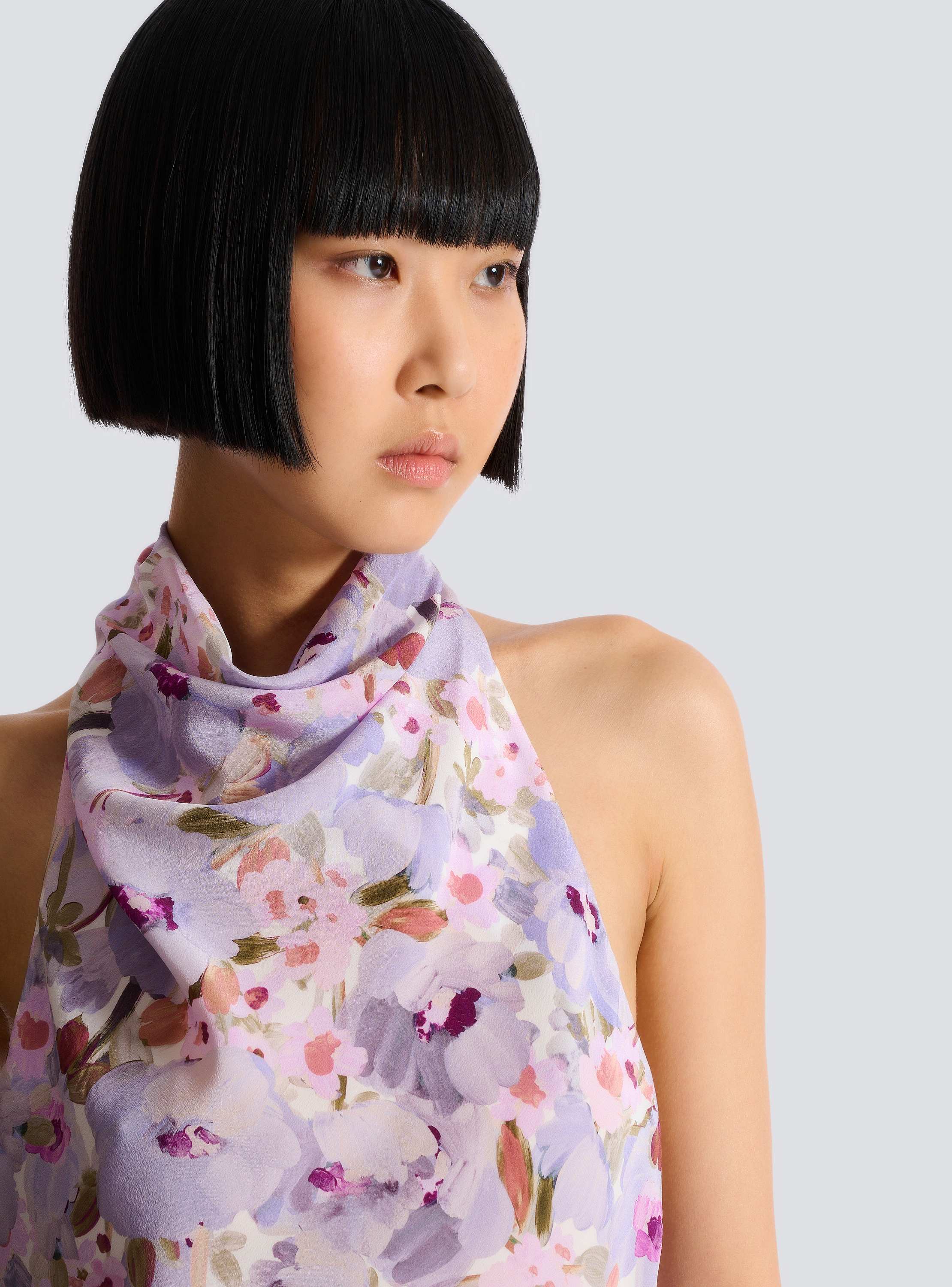 Sleeveless top with Poppy Flower print