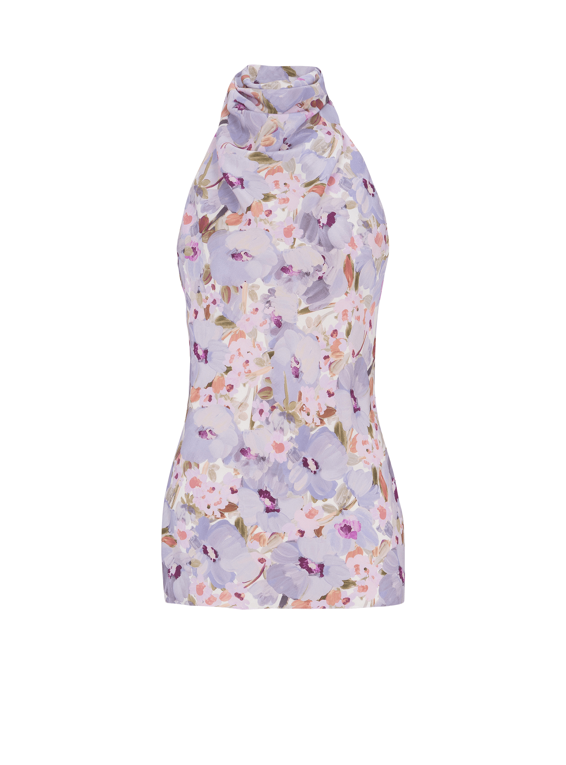 Sleeveless top with Poppy Flower print