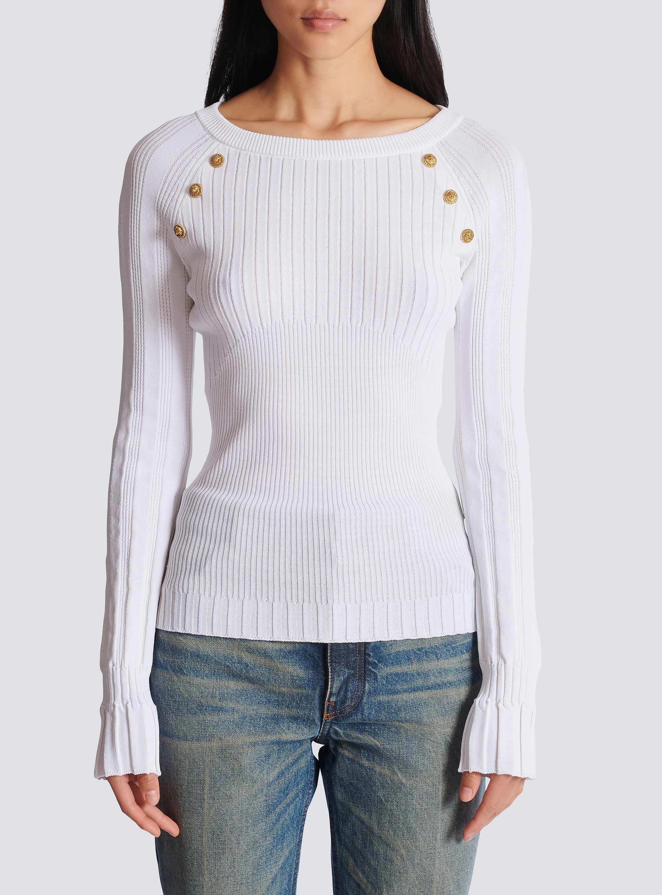 Knit top with buttons