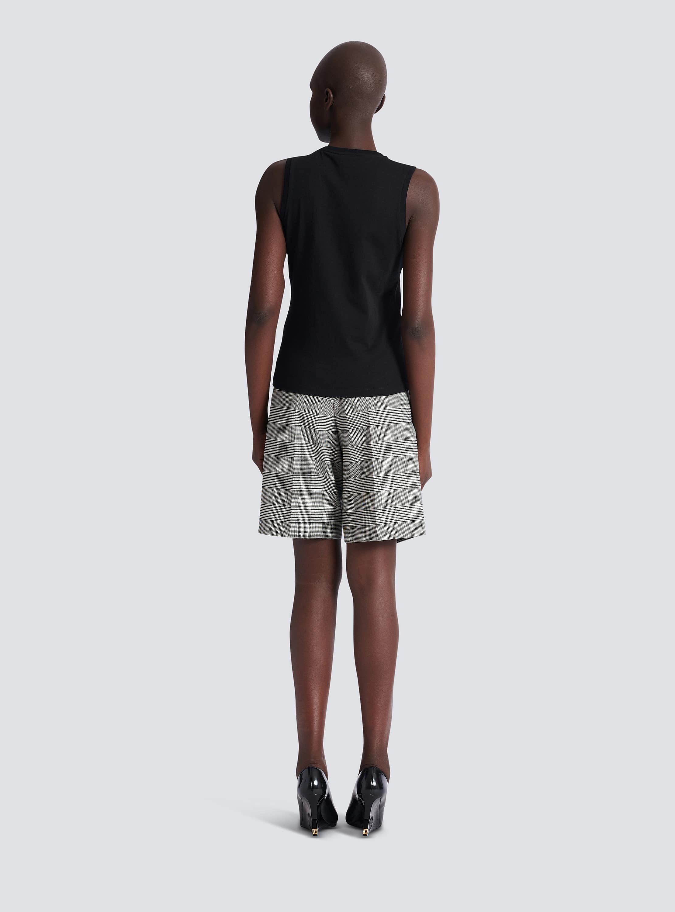 Relaxed tank top with Balmain Paris Brush print