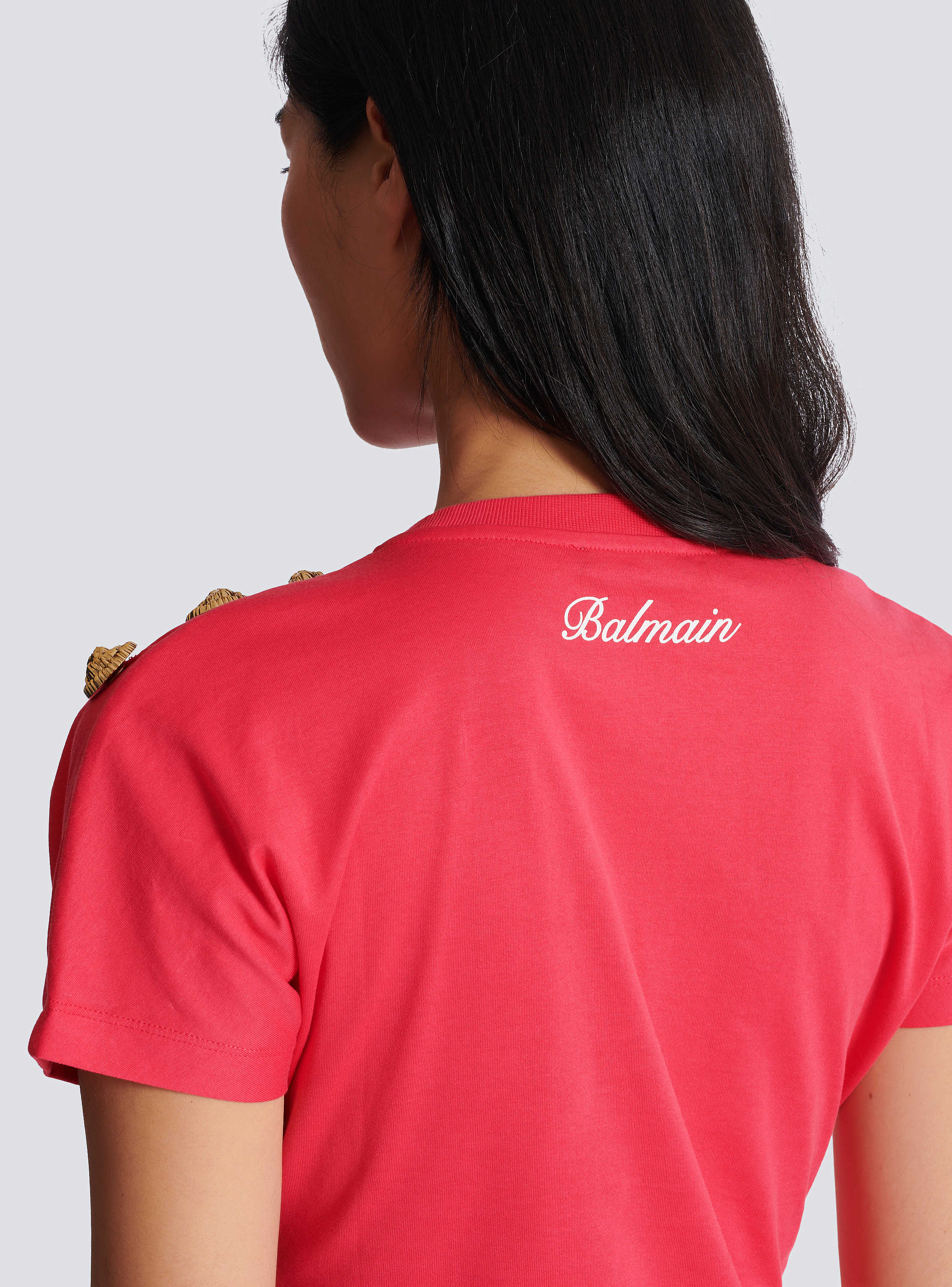 Draped T-shirt with buttons