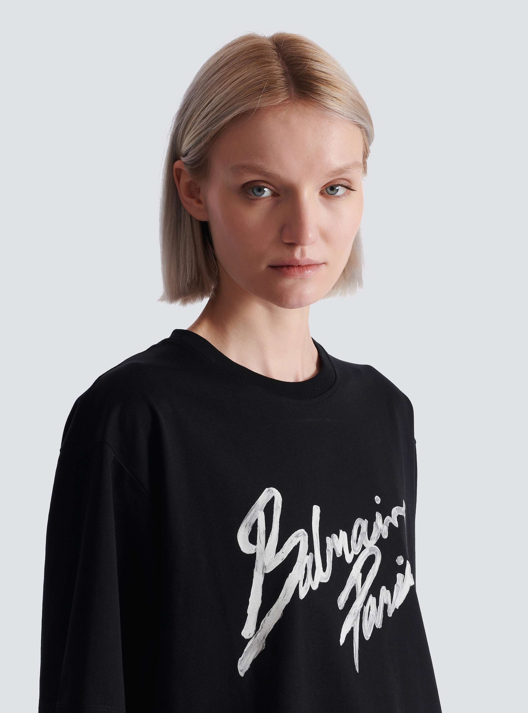 Boxy T-shirt with Balmain Paris Brush print