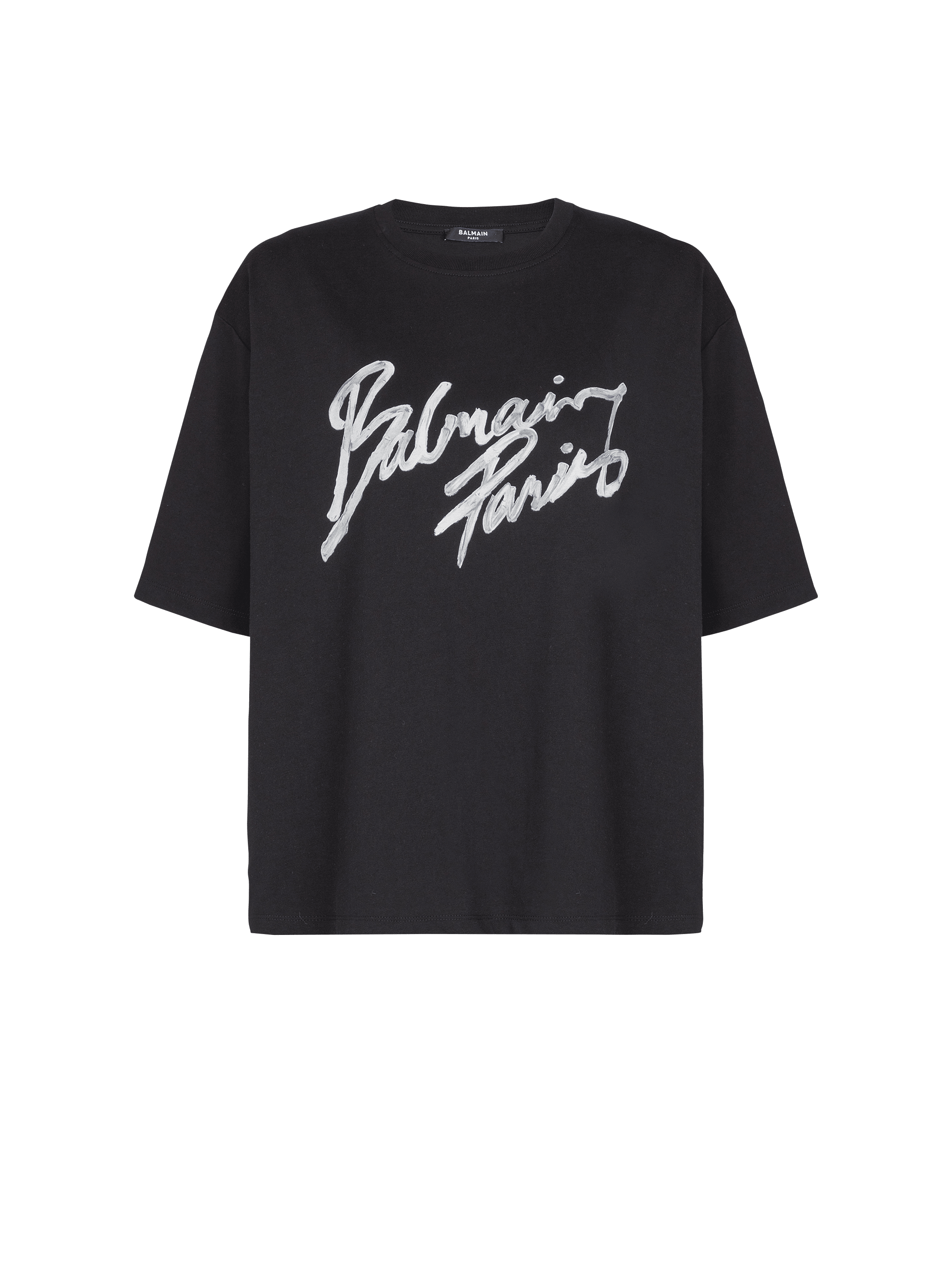Boxy T-shirt with Balmain Paris Brush print