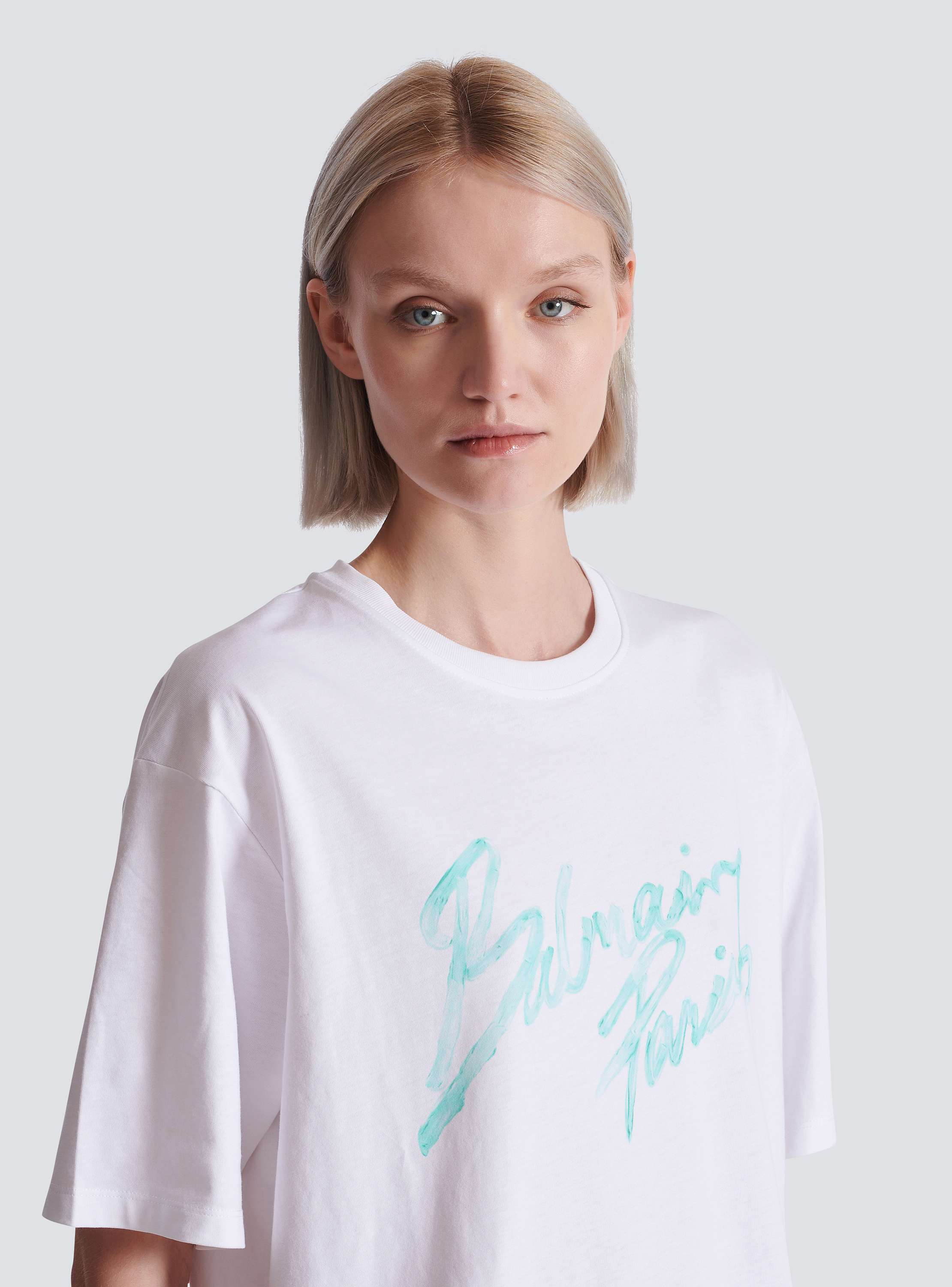 Boxy T-shirt with Balmain Paris Brush print