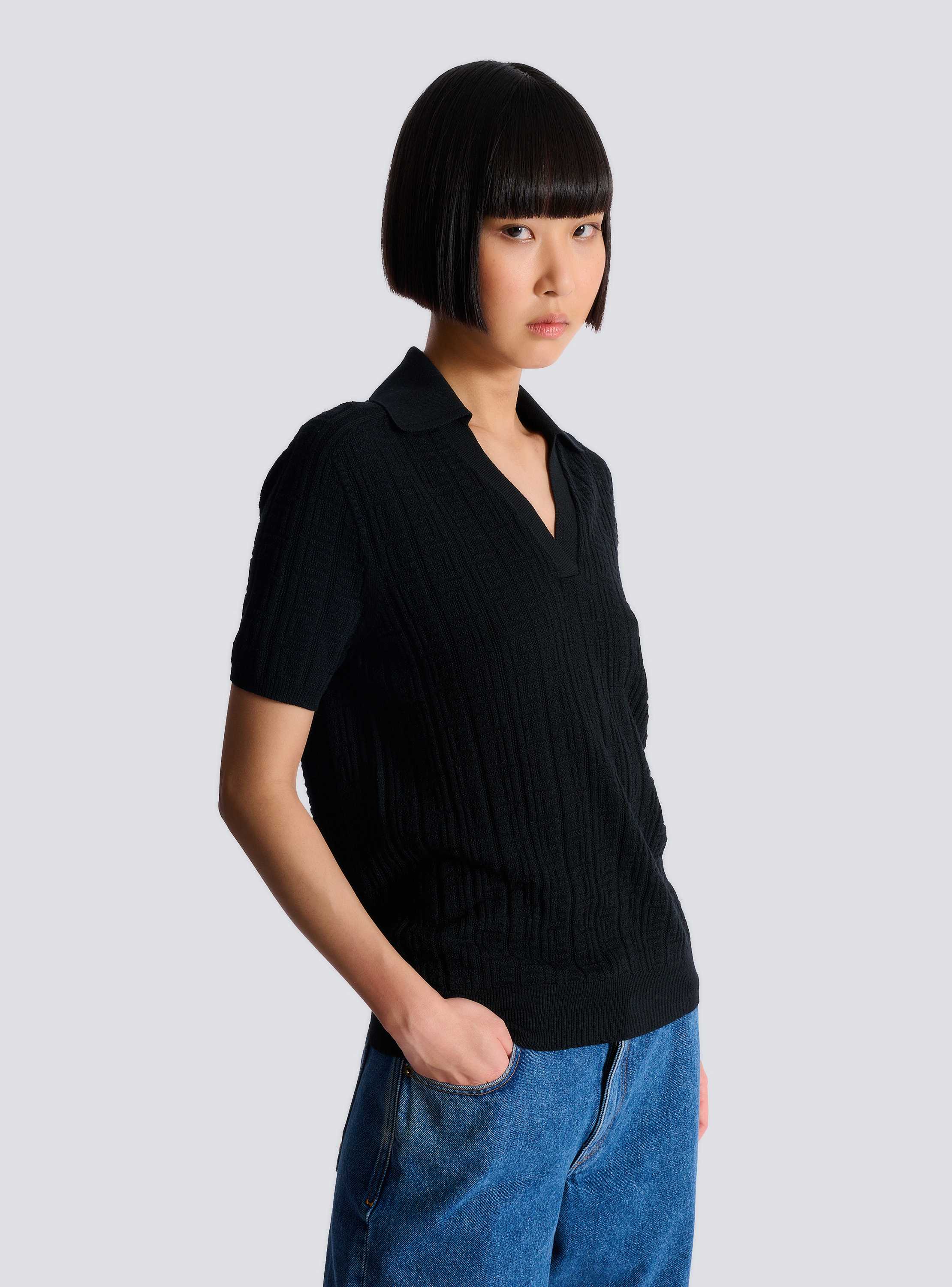 Monogram knit polo