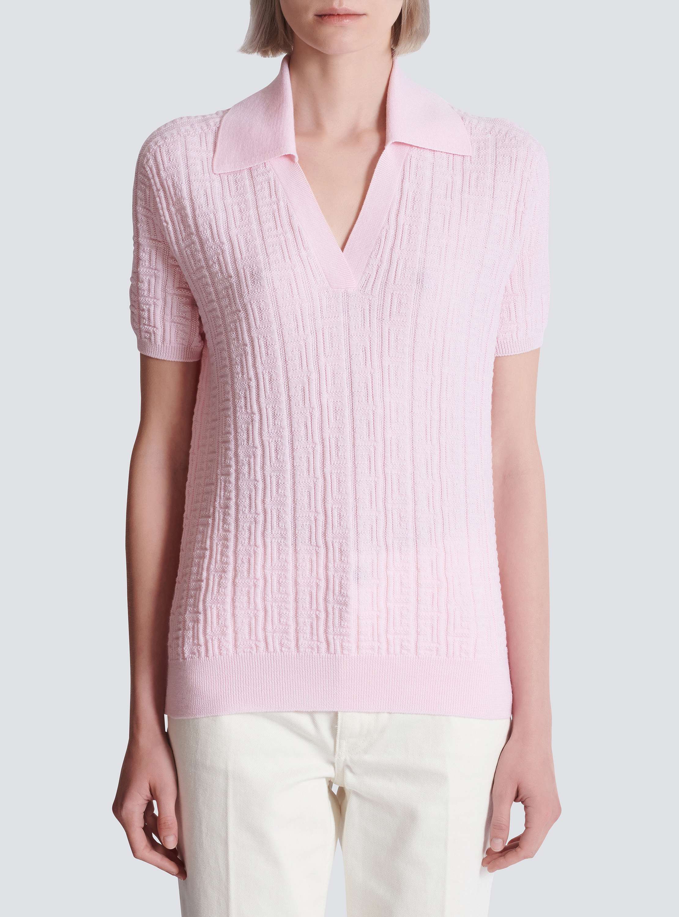 Monogram knit polo