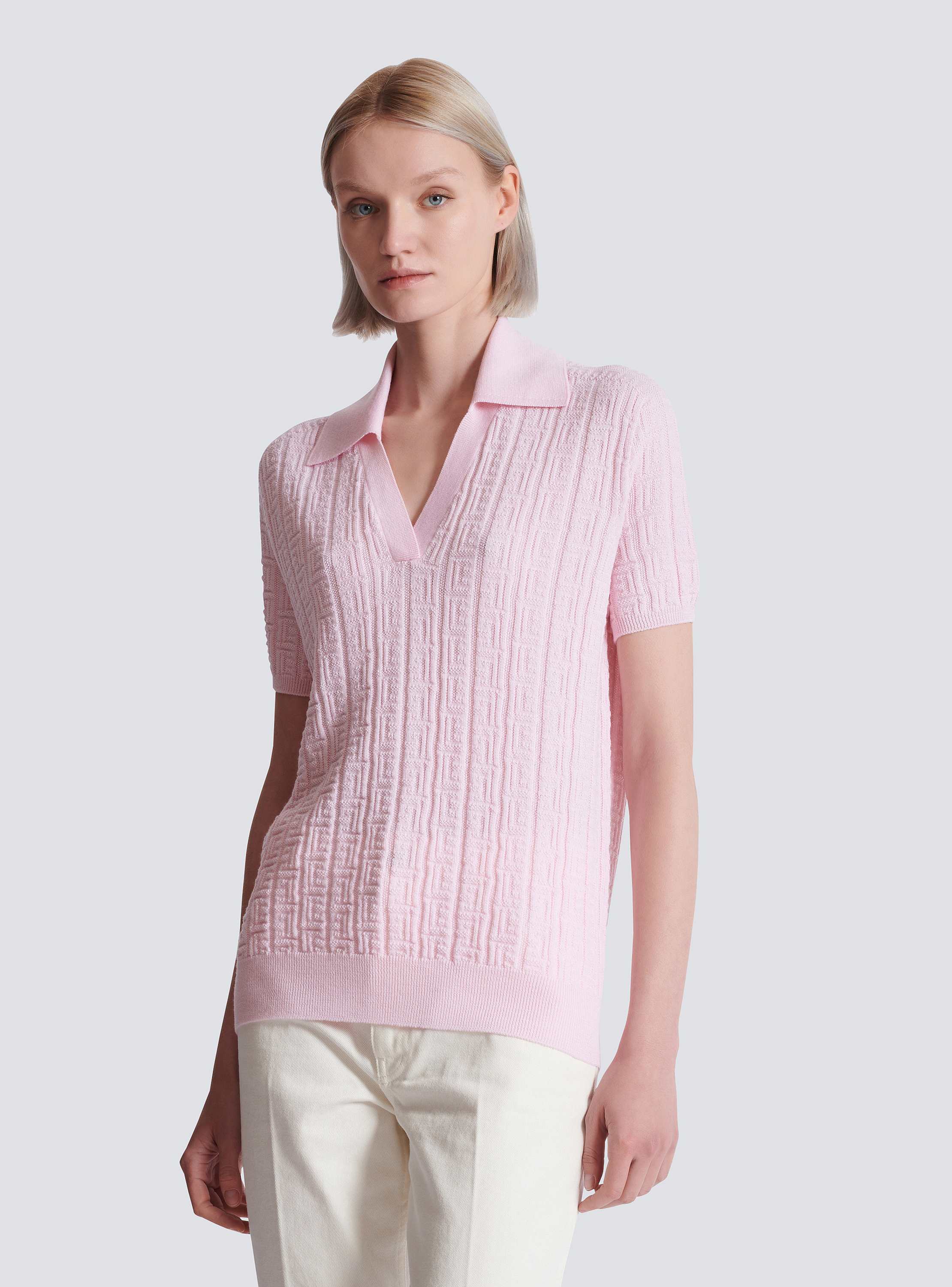 Monogram knit polo