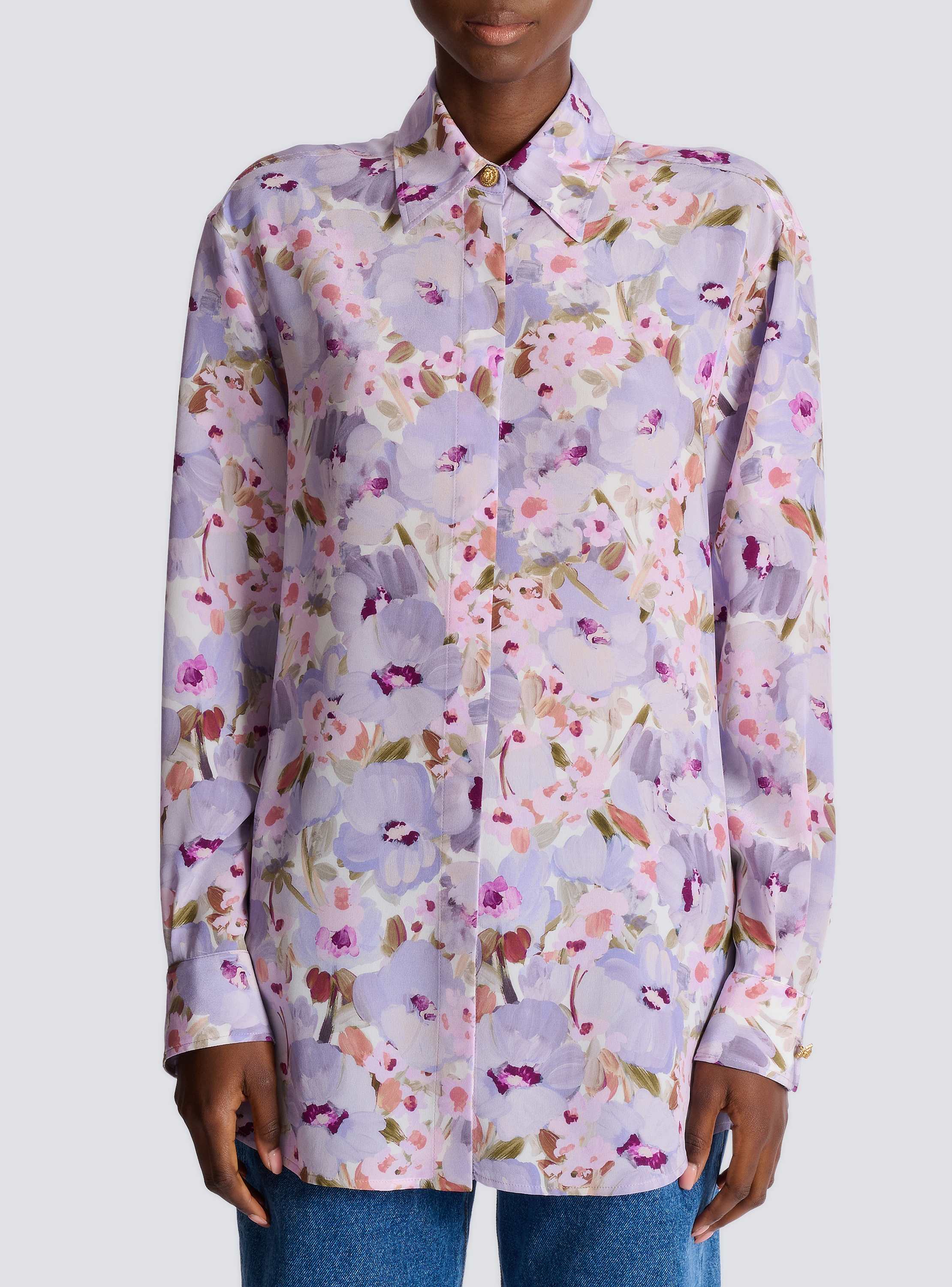 Printed cotton poplin shirt