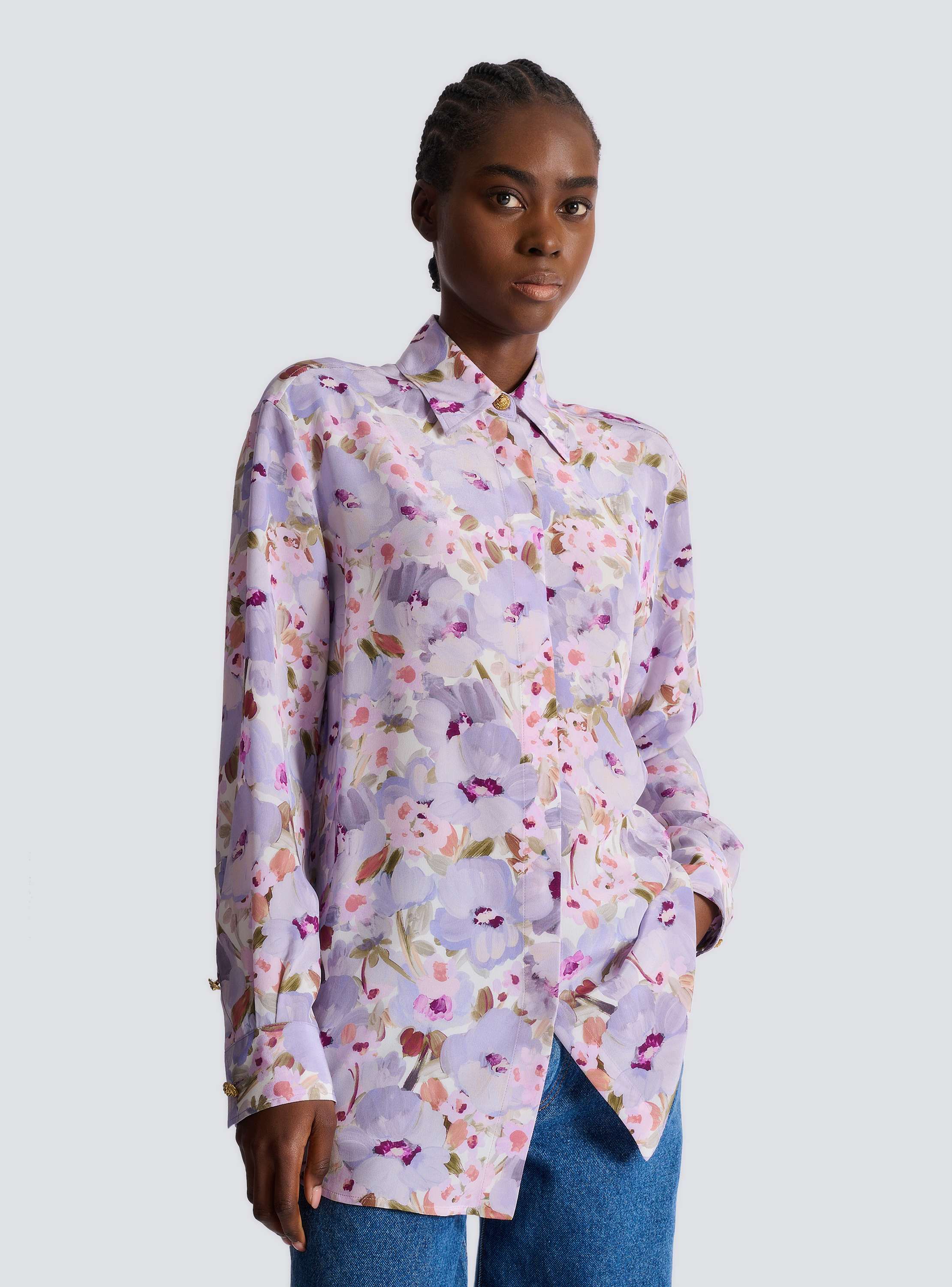 Printed cotton poplin shirt