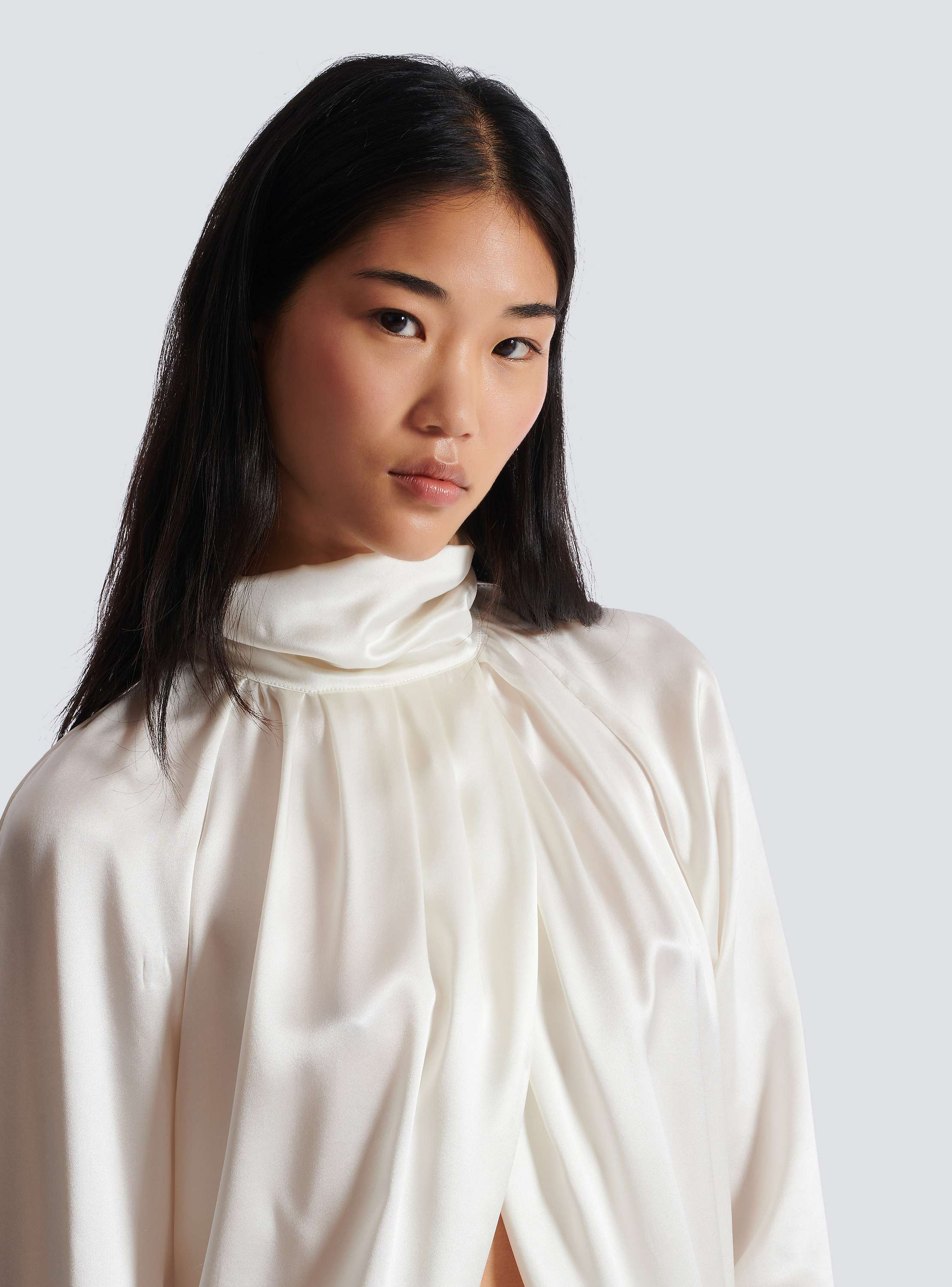 Draped silk blouse