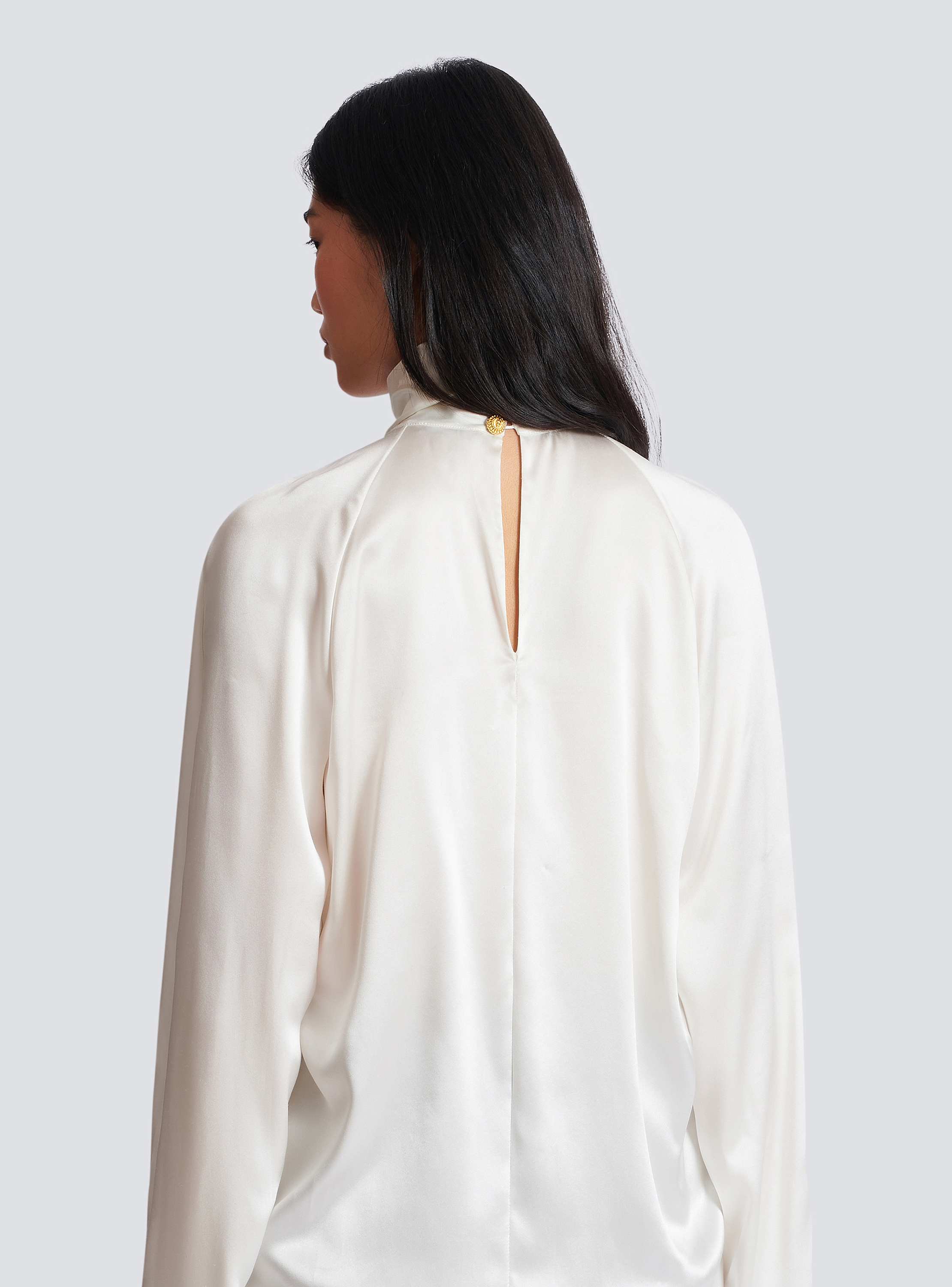 Draped silk blouse