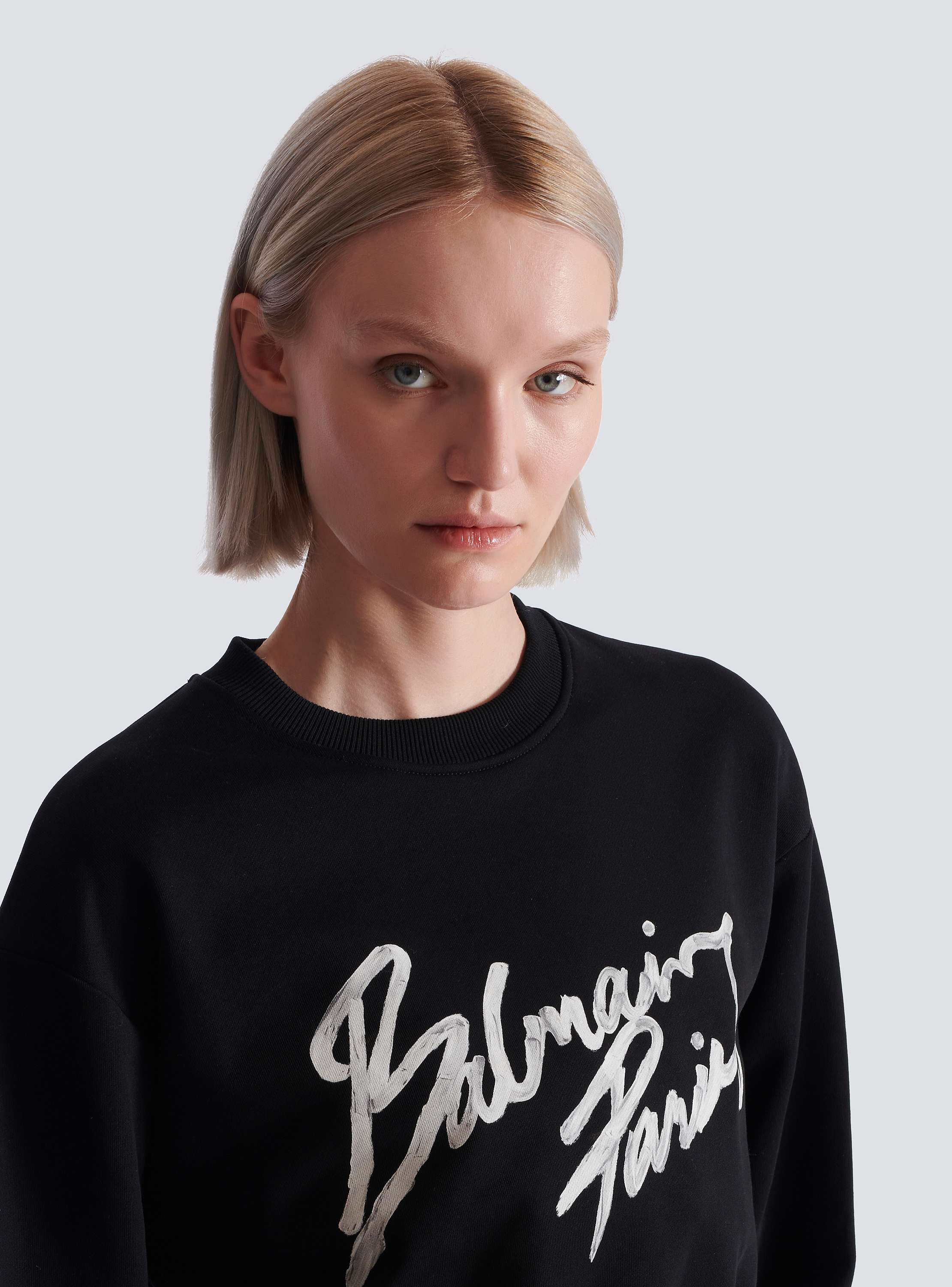 Cropped printed cotton sweatshirt