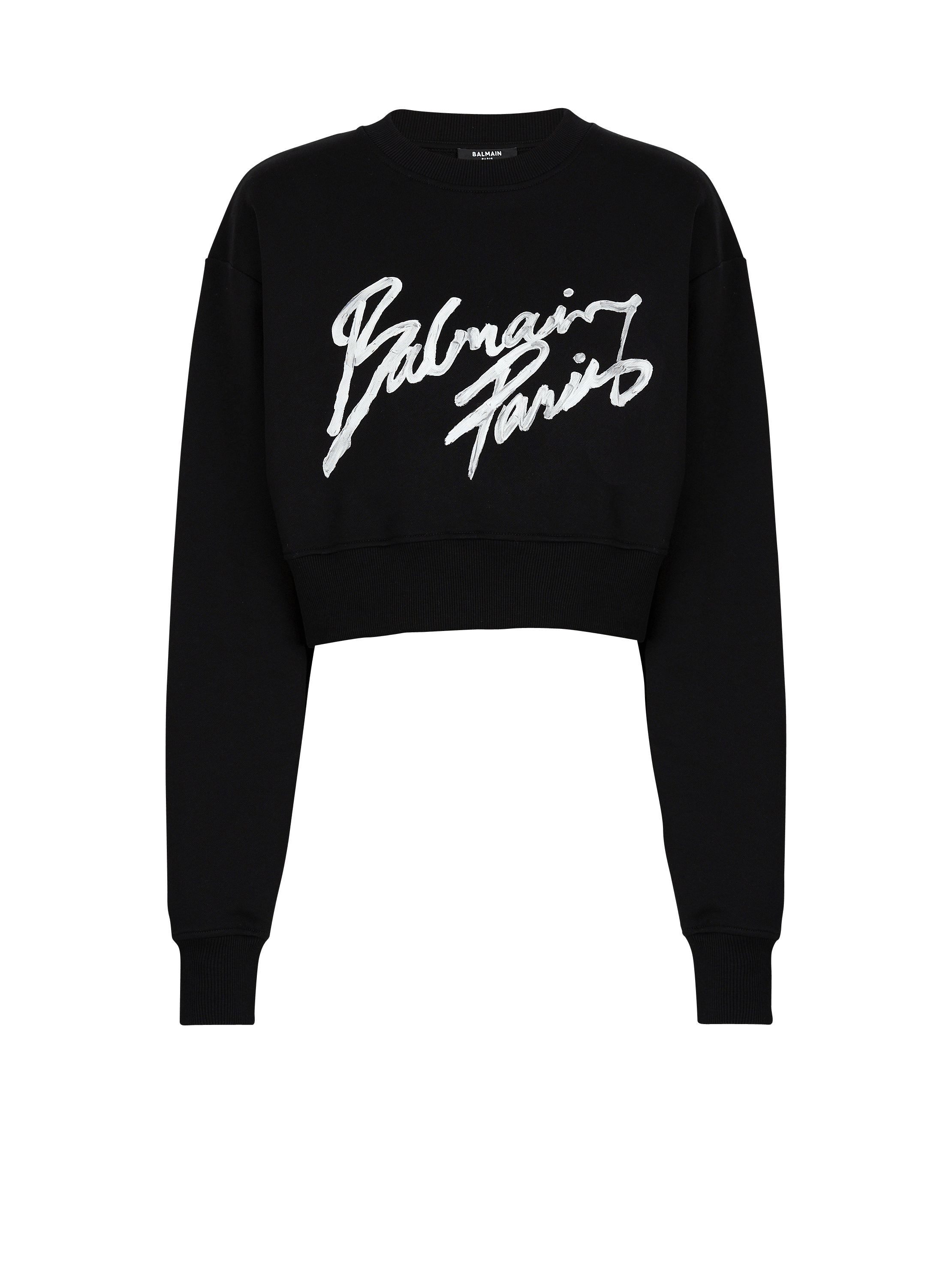 Cropped printed cotton sweatshirt