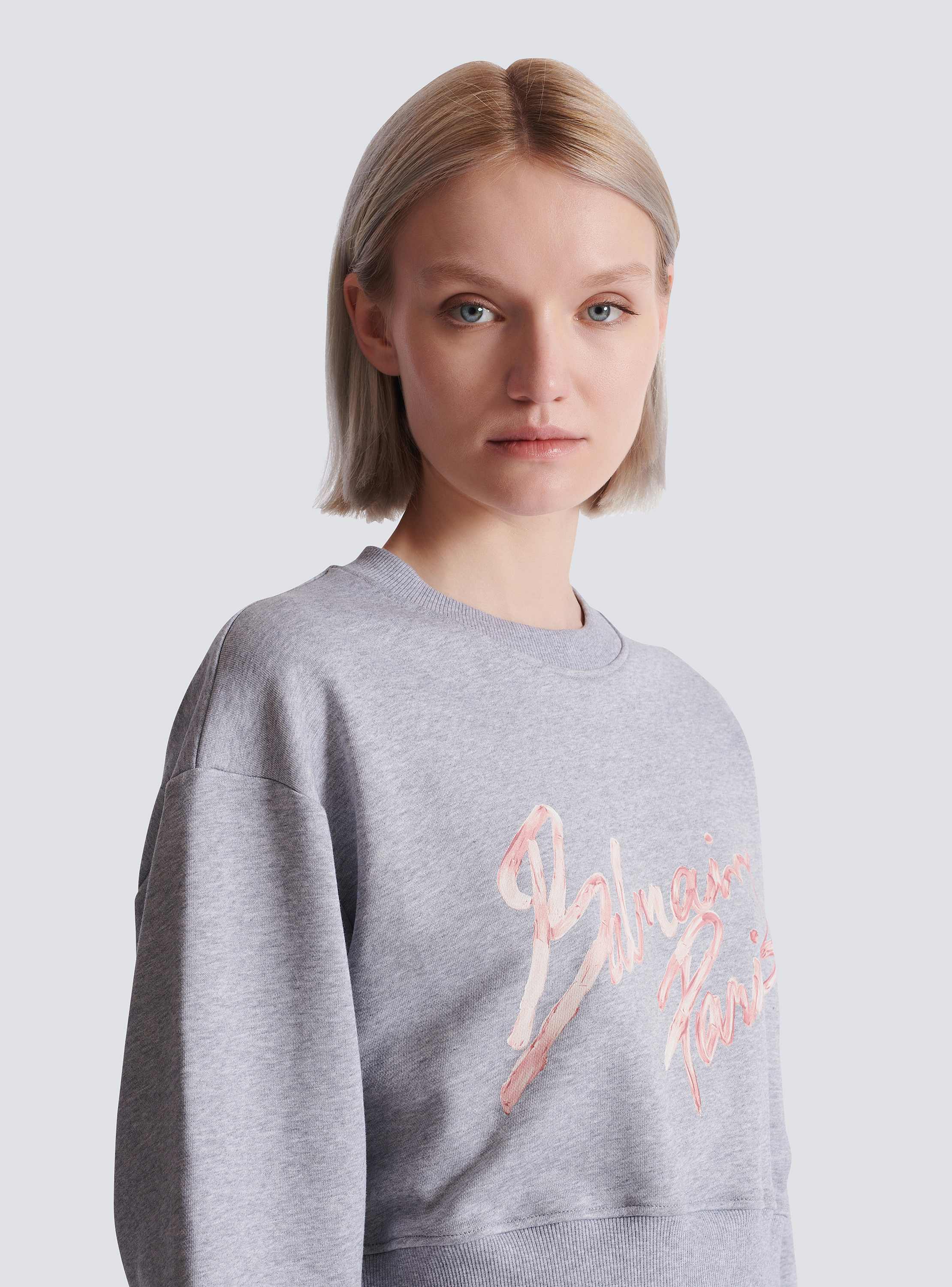 Cropped printed cotton sweatshirt