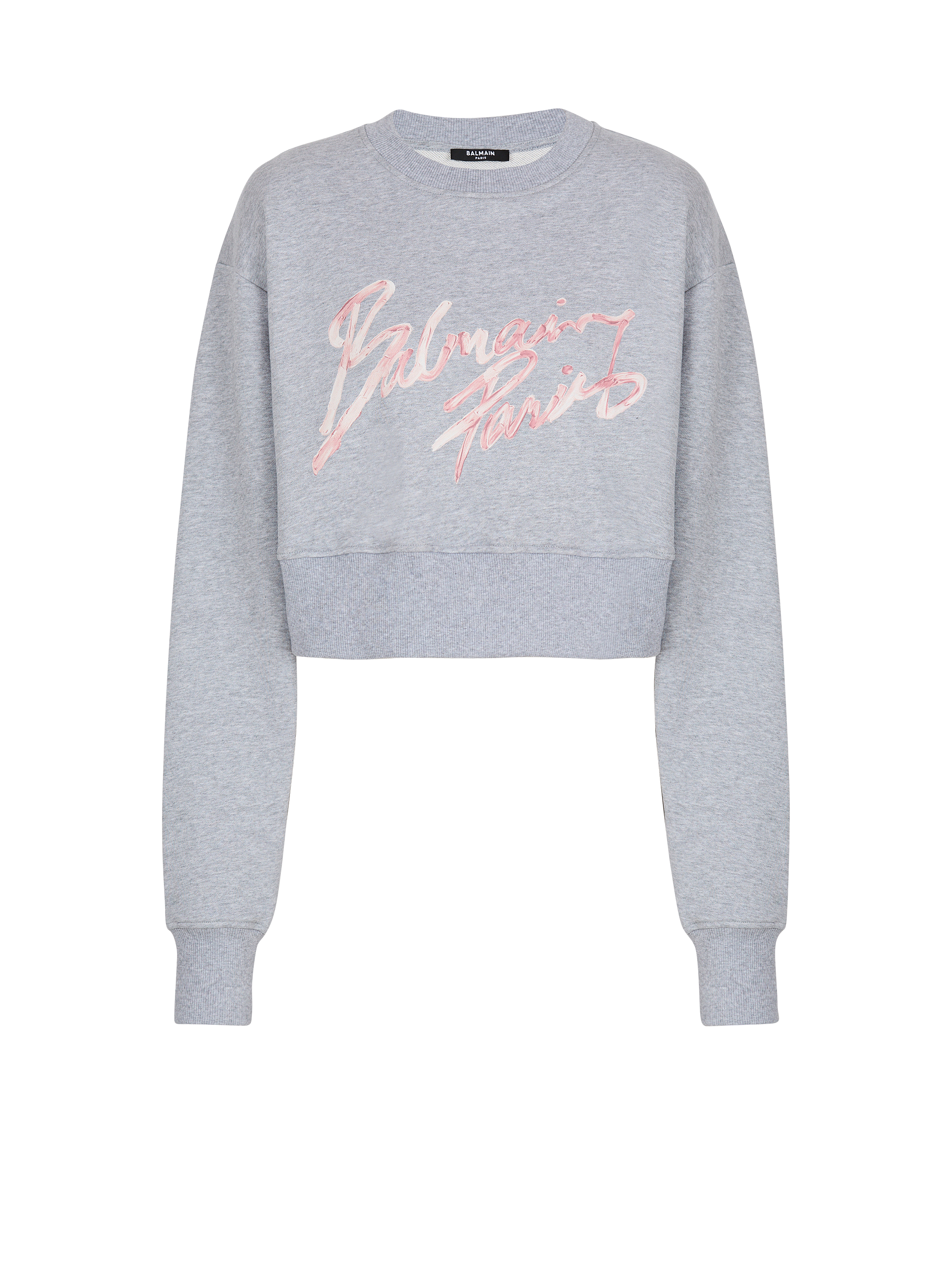 Cropped printed cotton sweatshirt