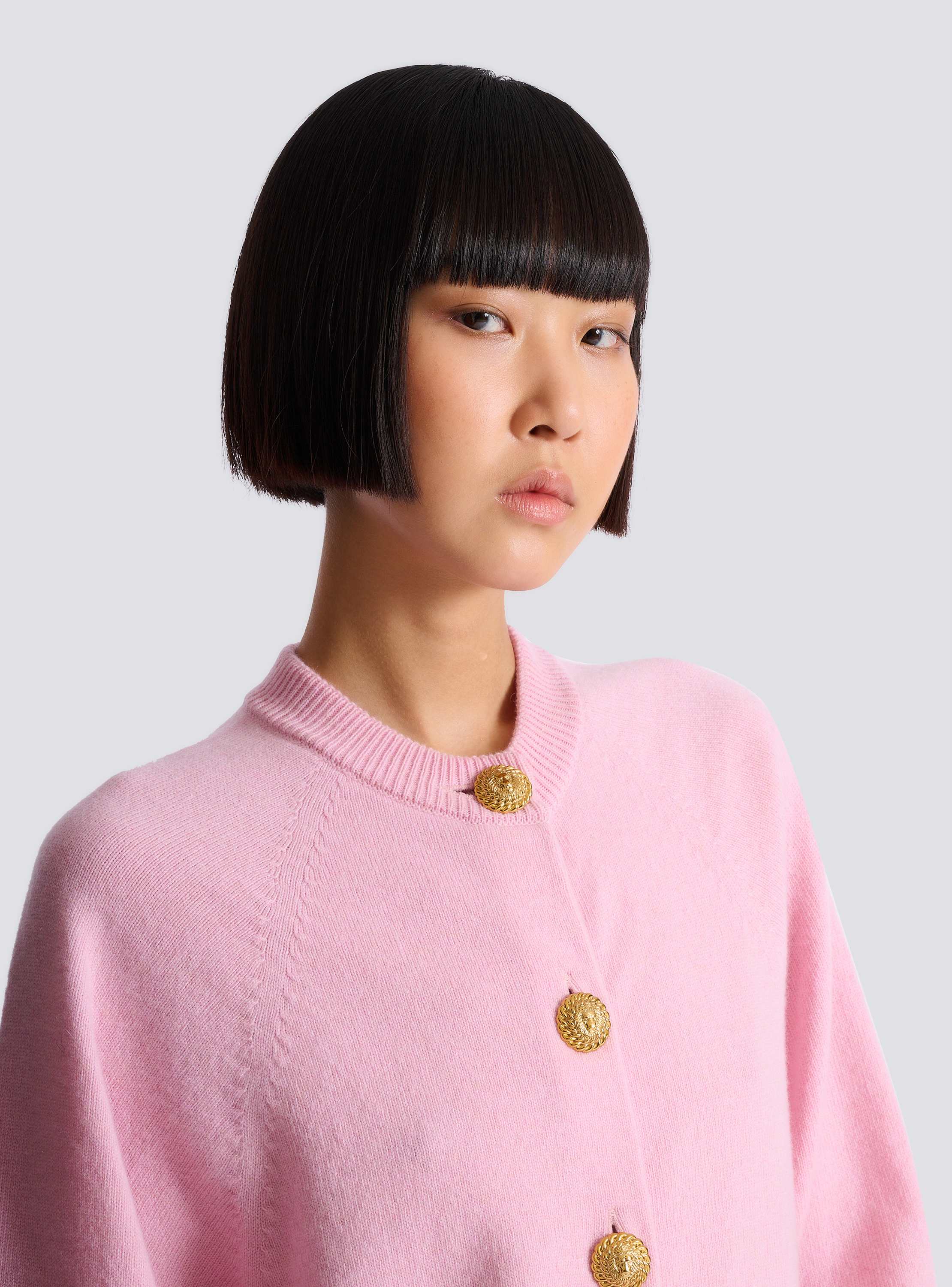 Buttoned eco-cashmere cardigan