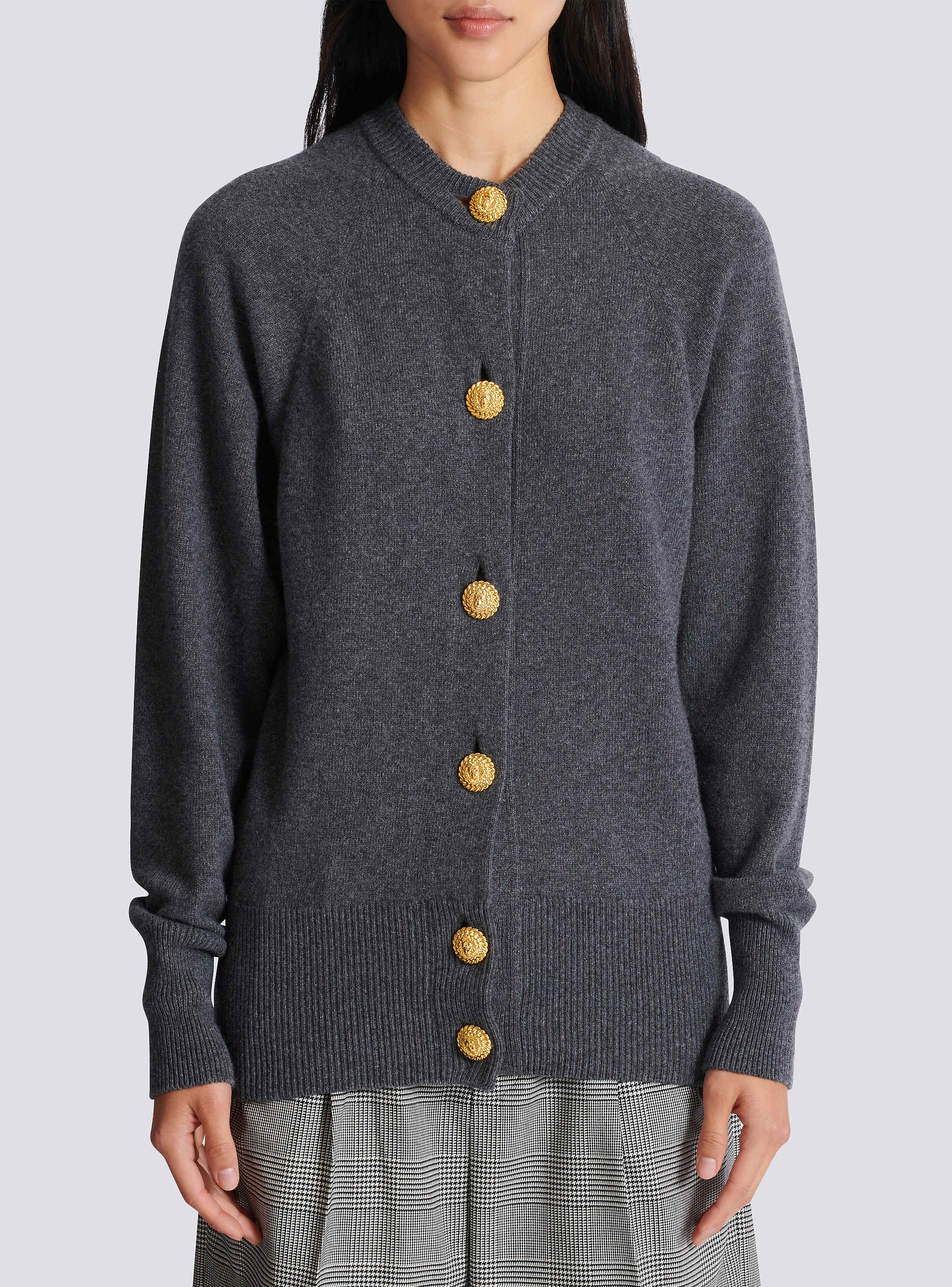 Buttoned eco-cashmere cardigan