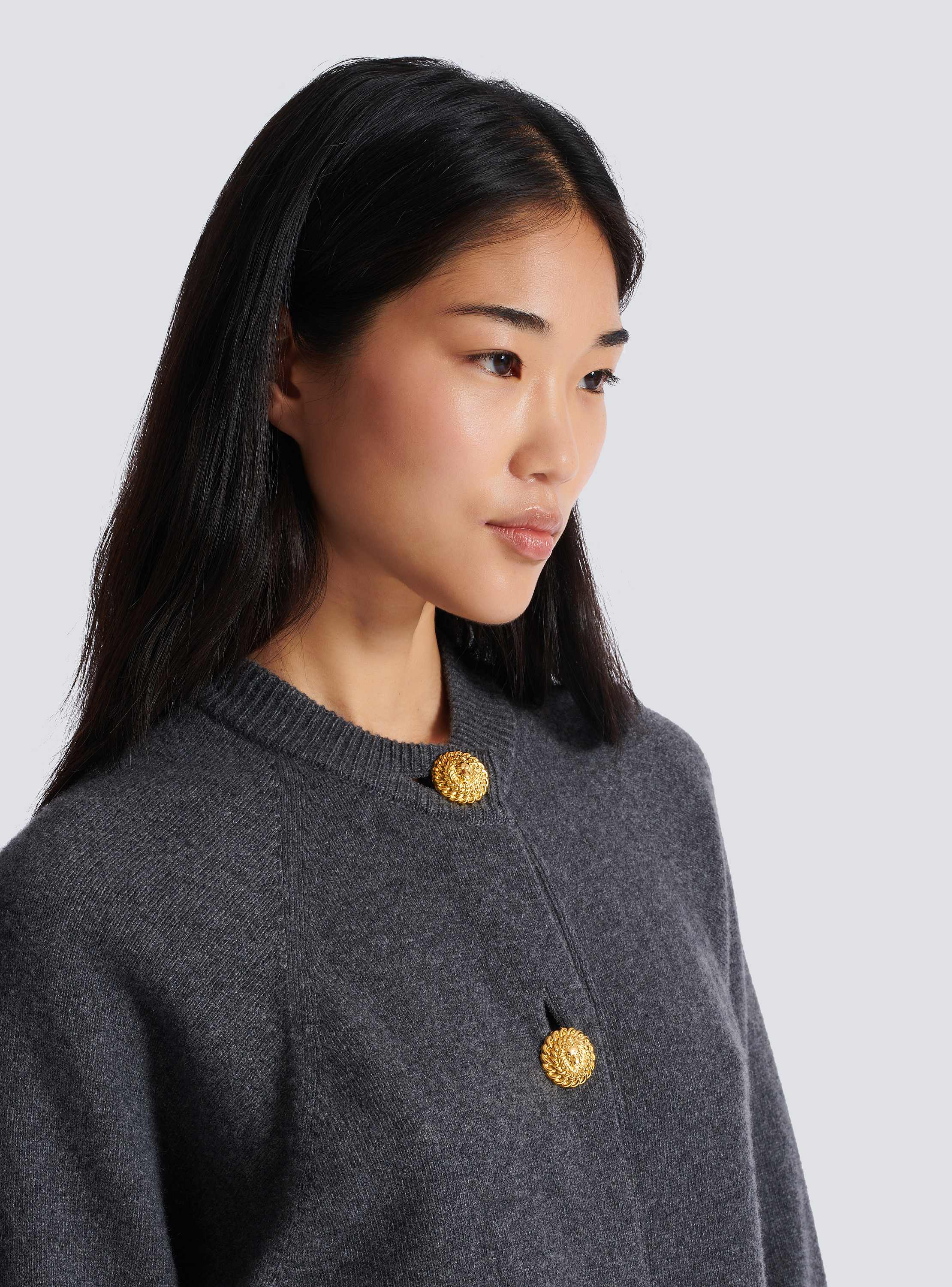 Buttoned eco-cashmere cardigan