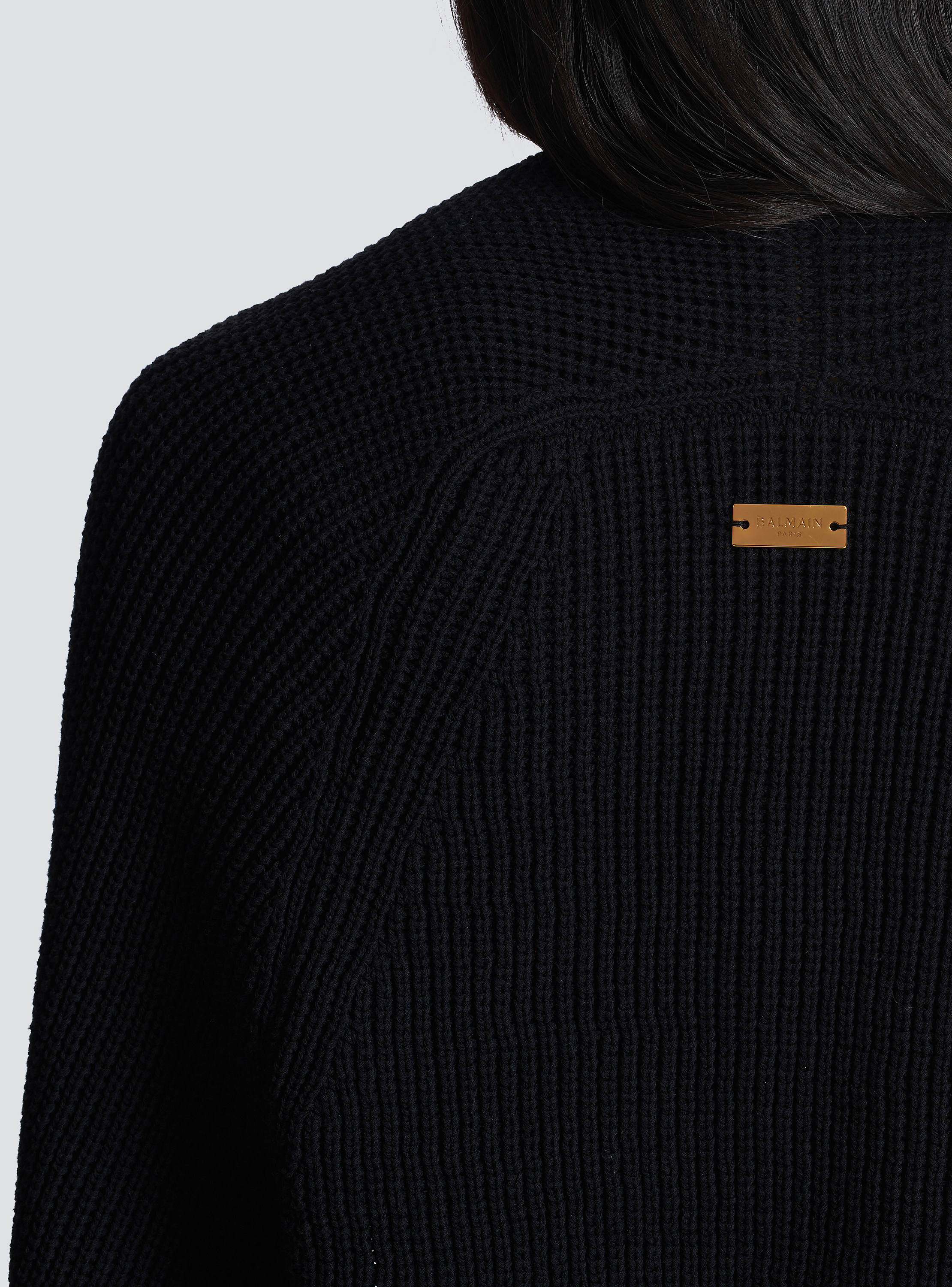 Ribbed knit bolero cardigan