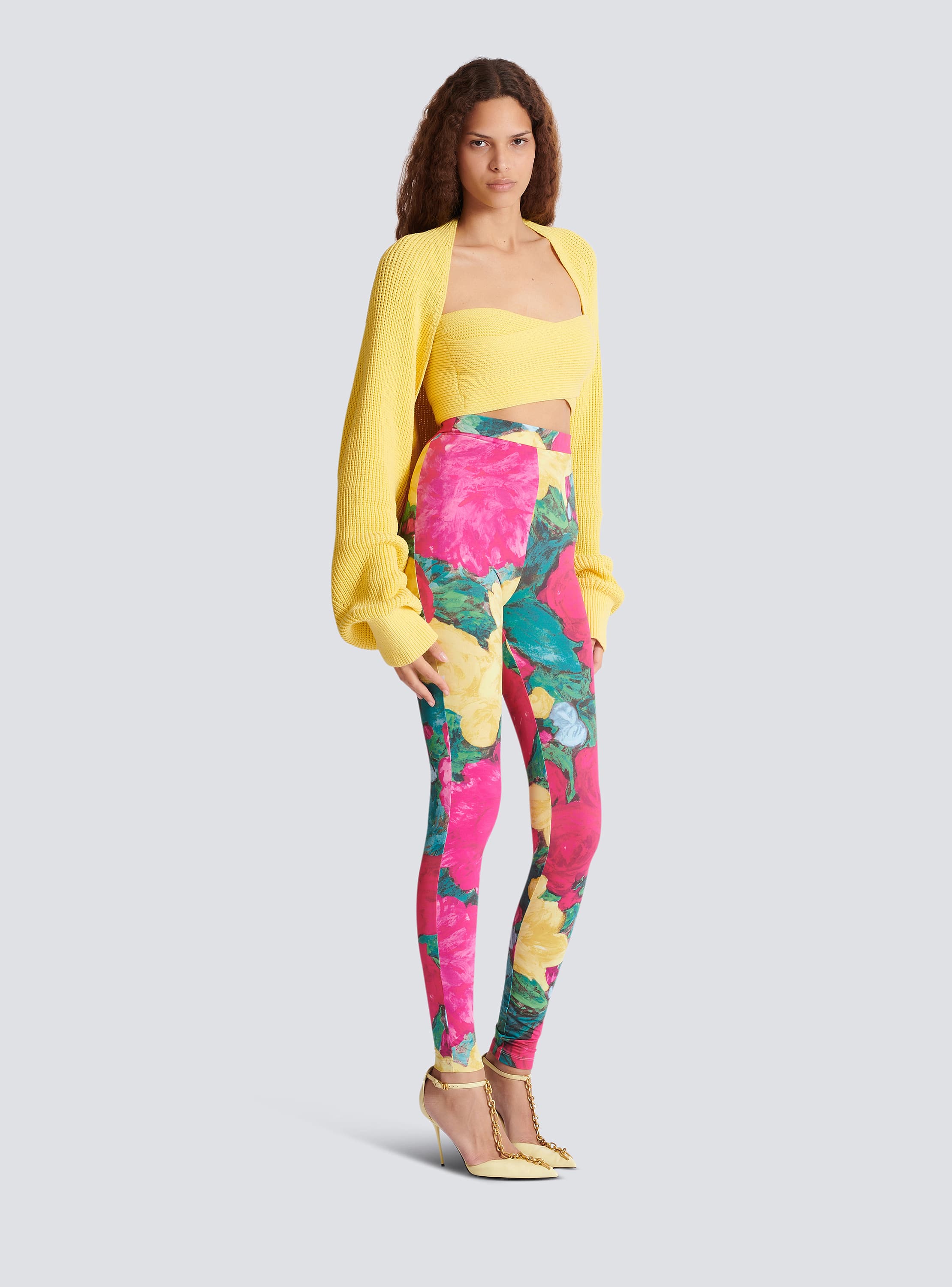 Ribbed knit bolero cardigan