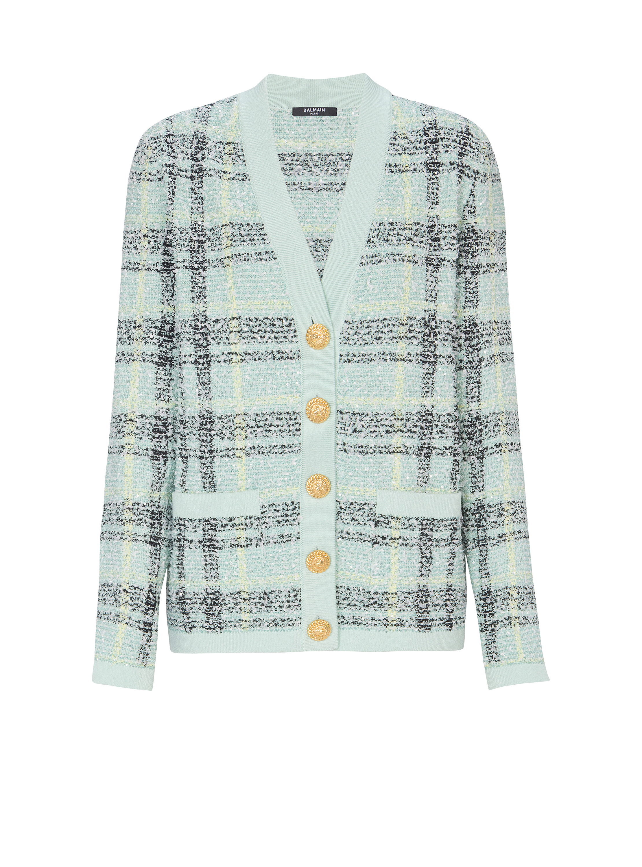 Loose glitter tweed cardigan