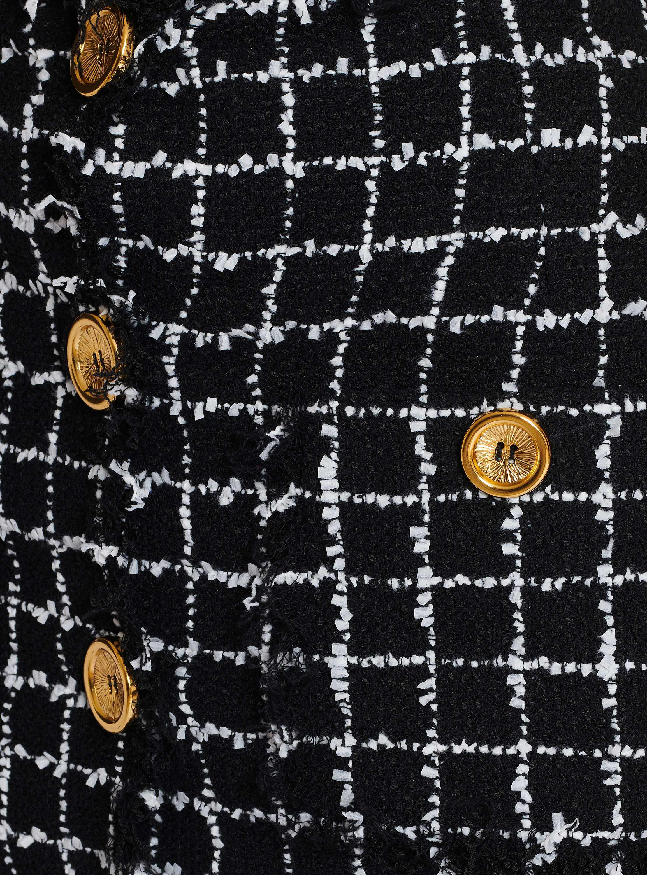 Tweed pencil skirt with buttons