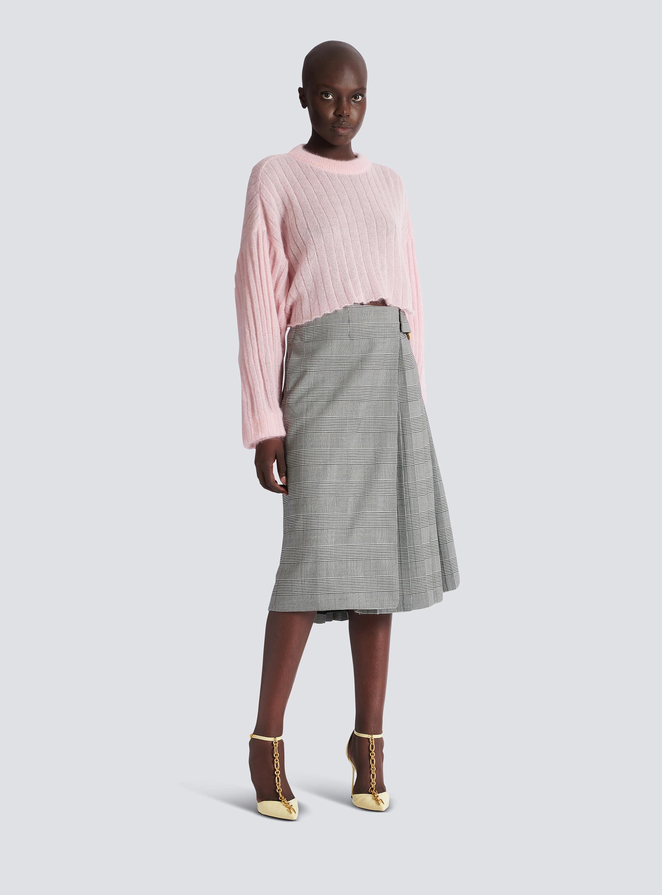 Midi skirt with Prince of Wales check