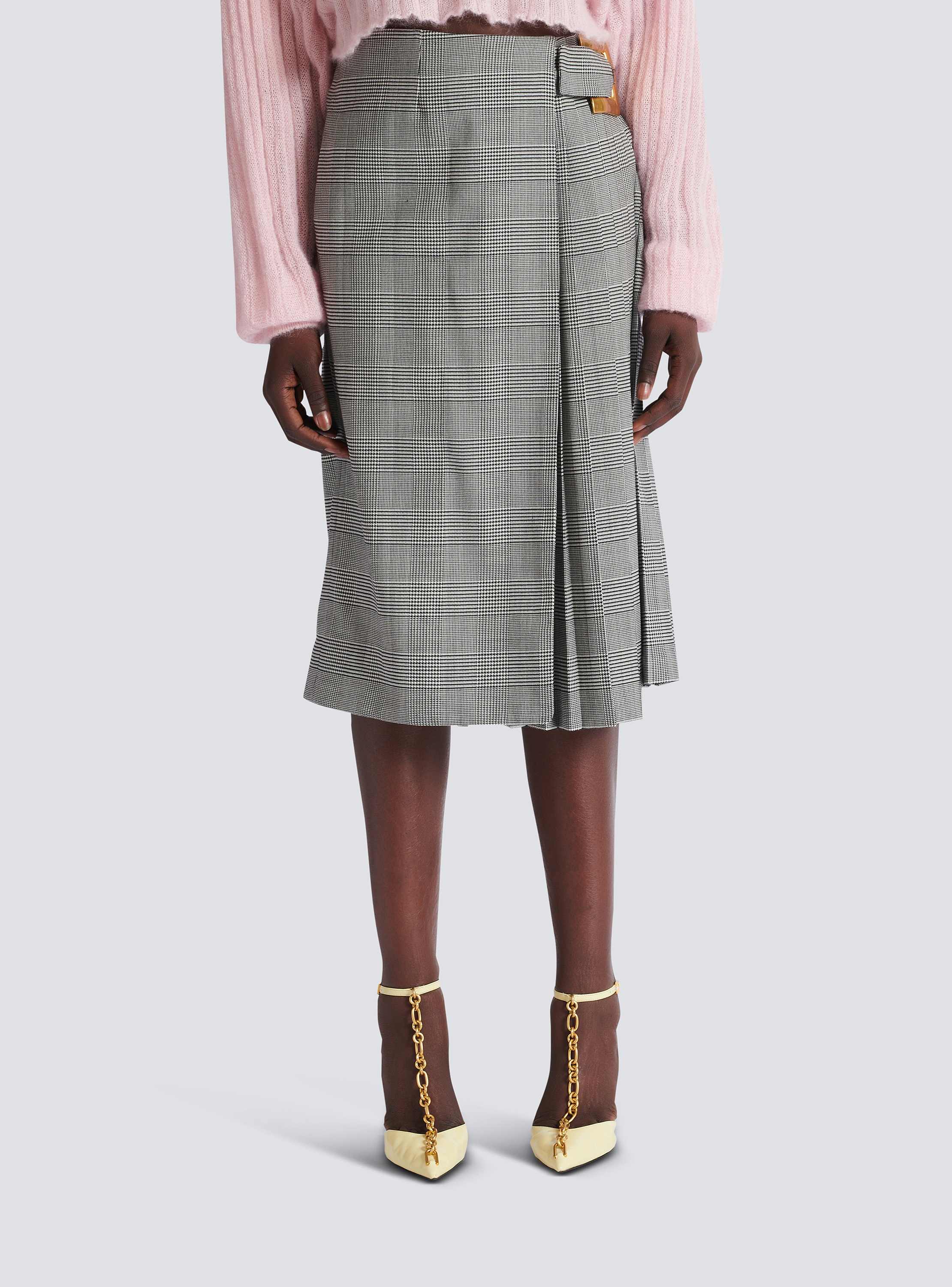 Midi skirt with Prince of Wales check