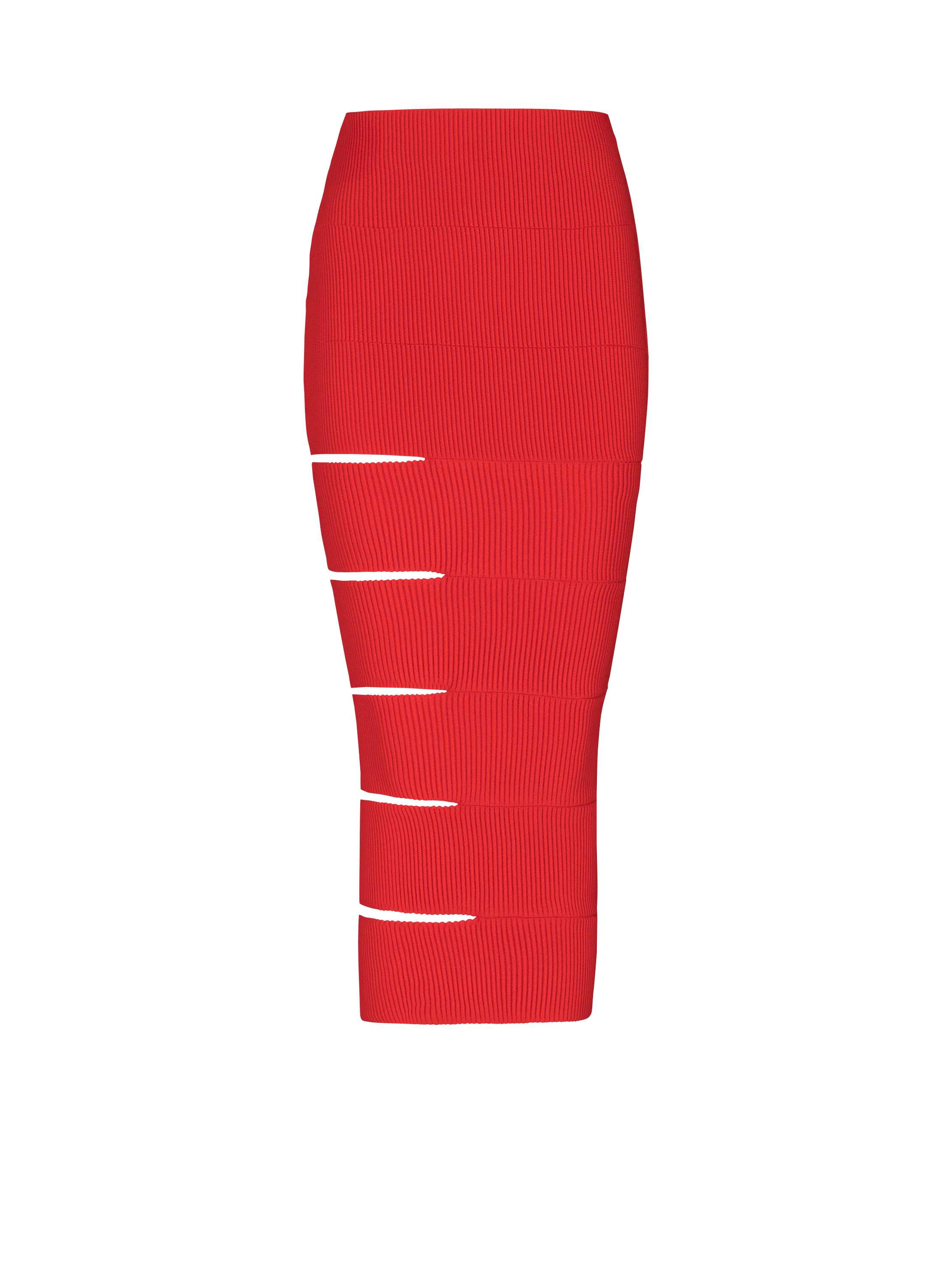 Long knit skirt with cut-outs