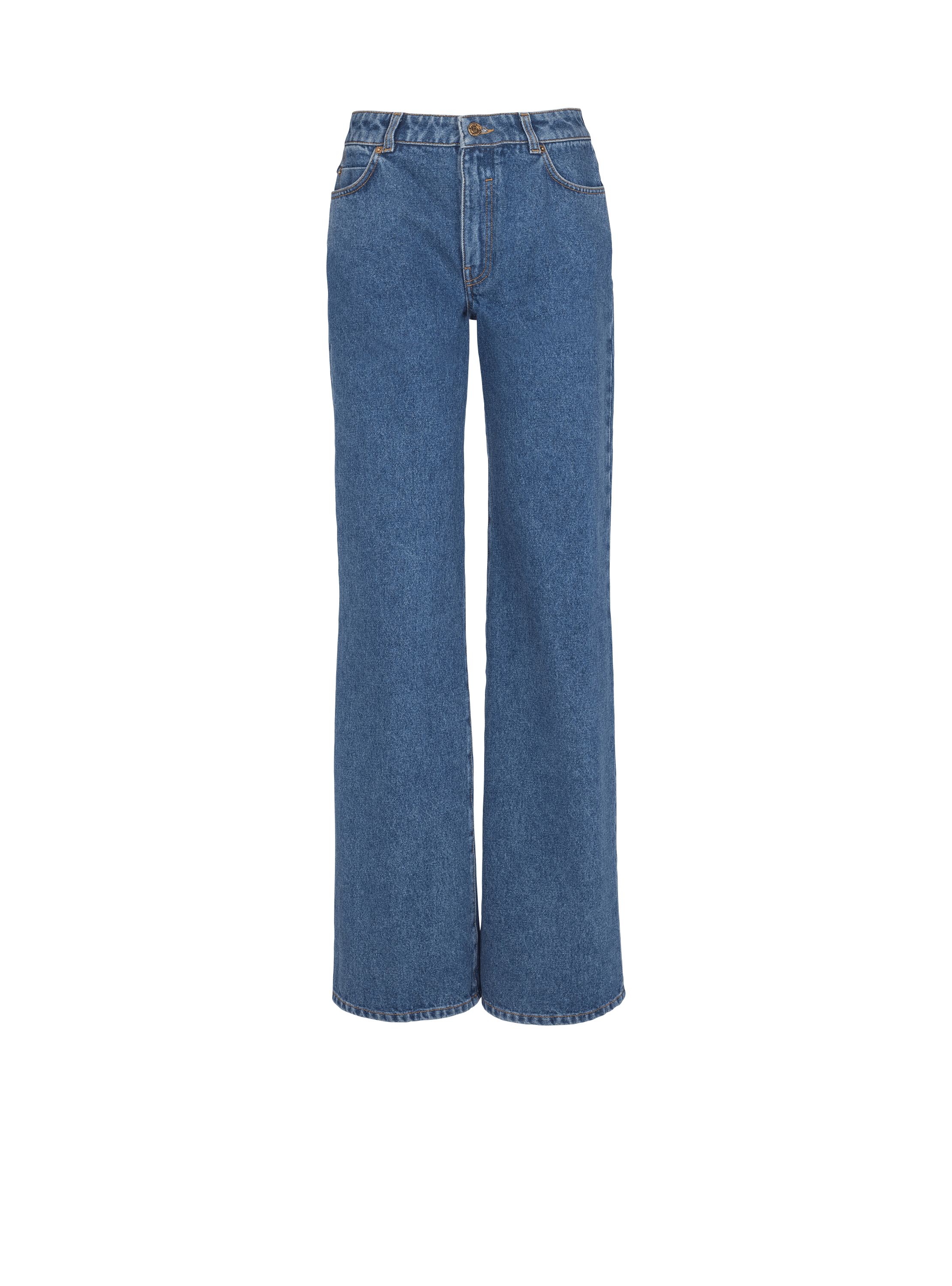 Straight-leg denim jeans