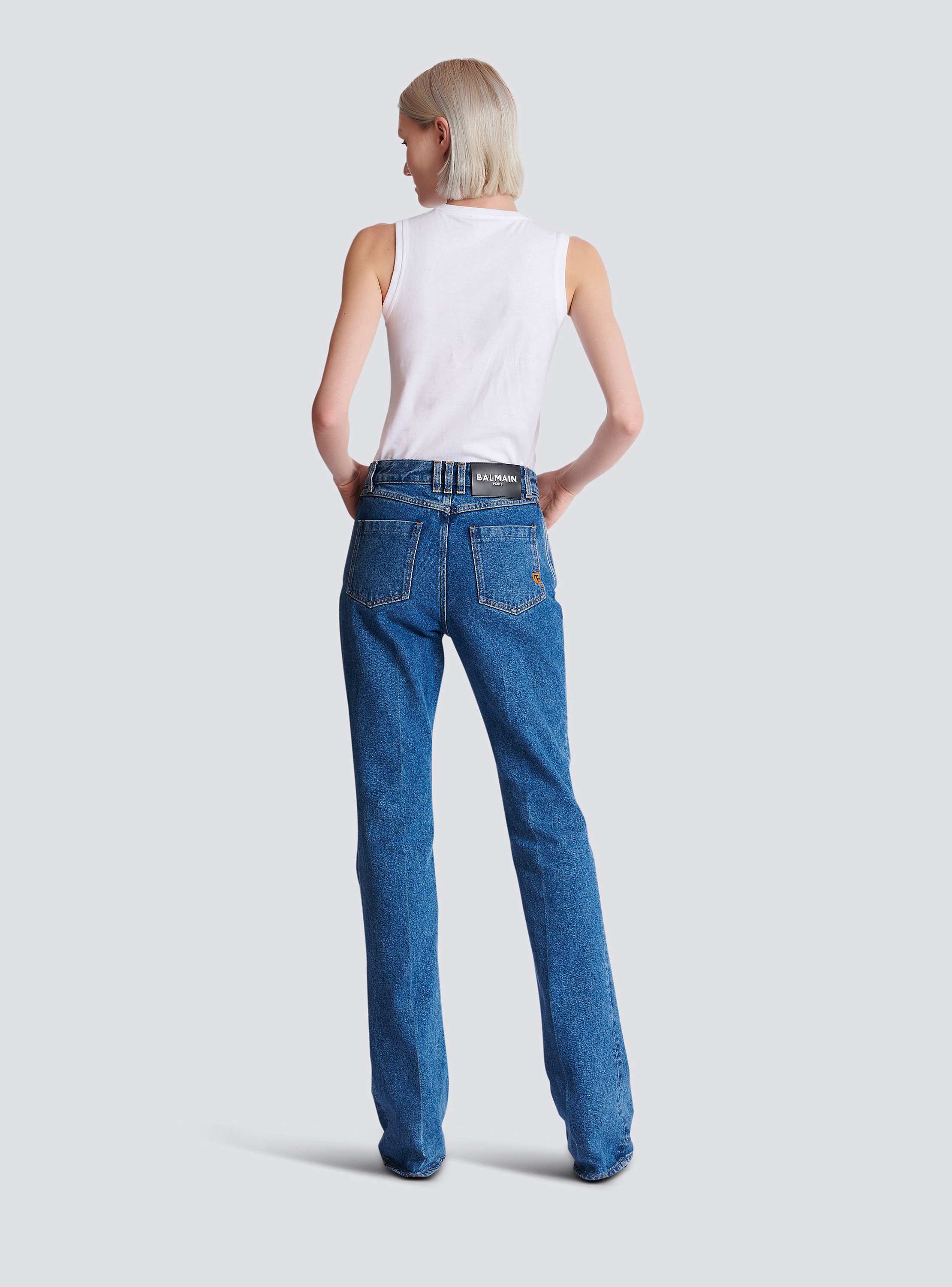 Straight-leg denim jeans