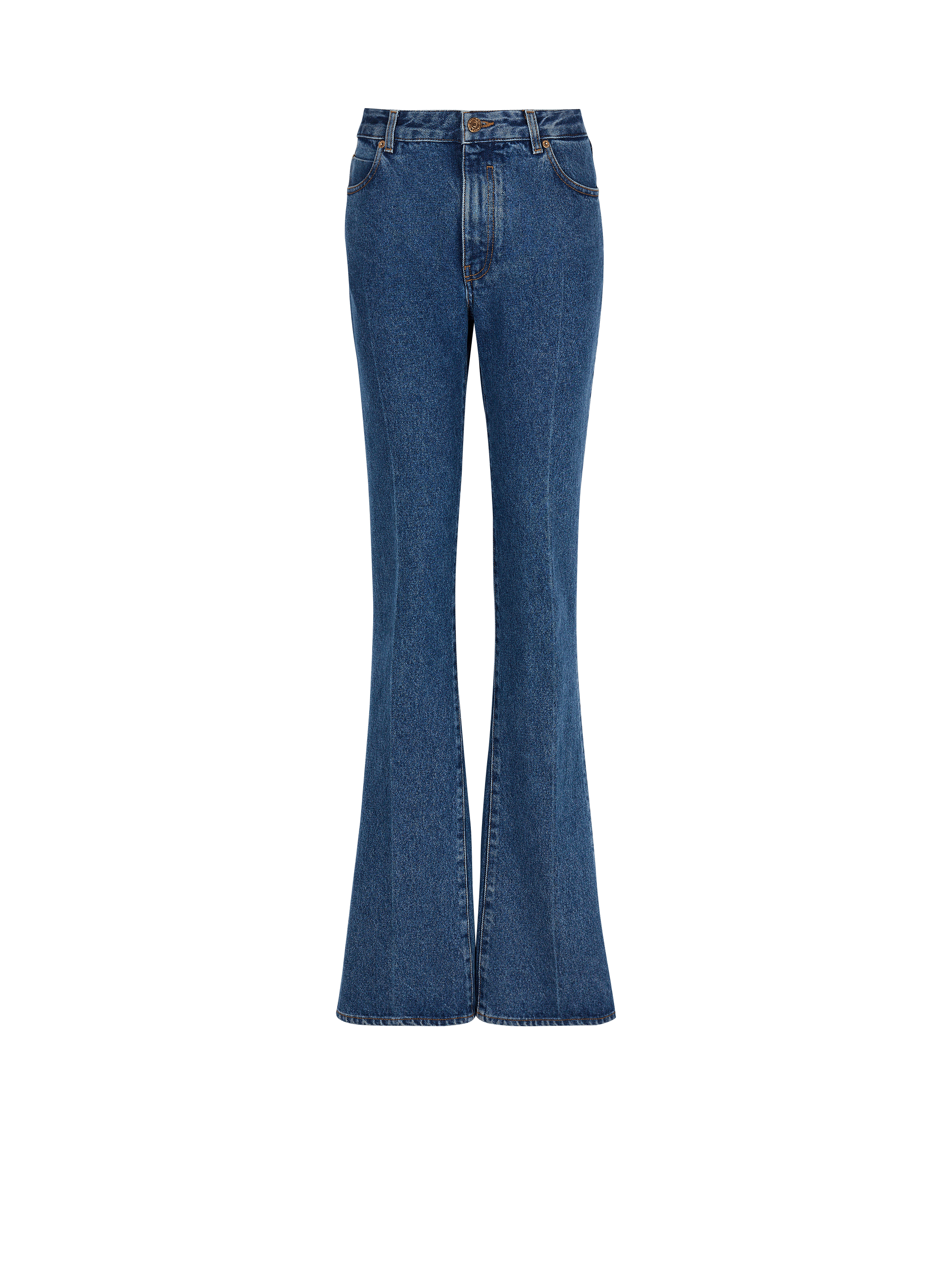 Straight-leg denim jeans