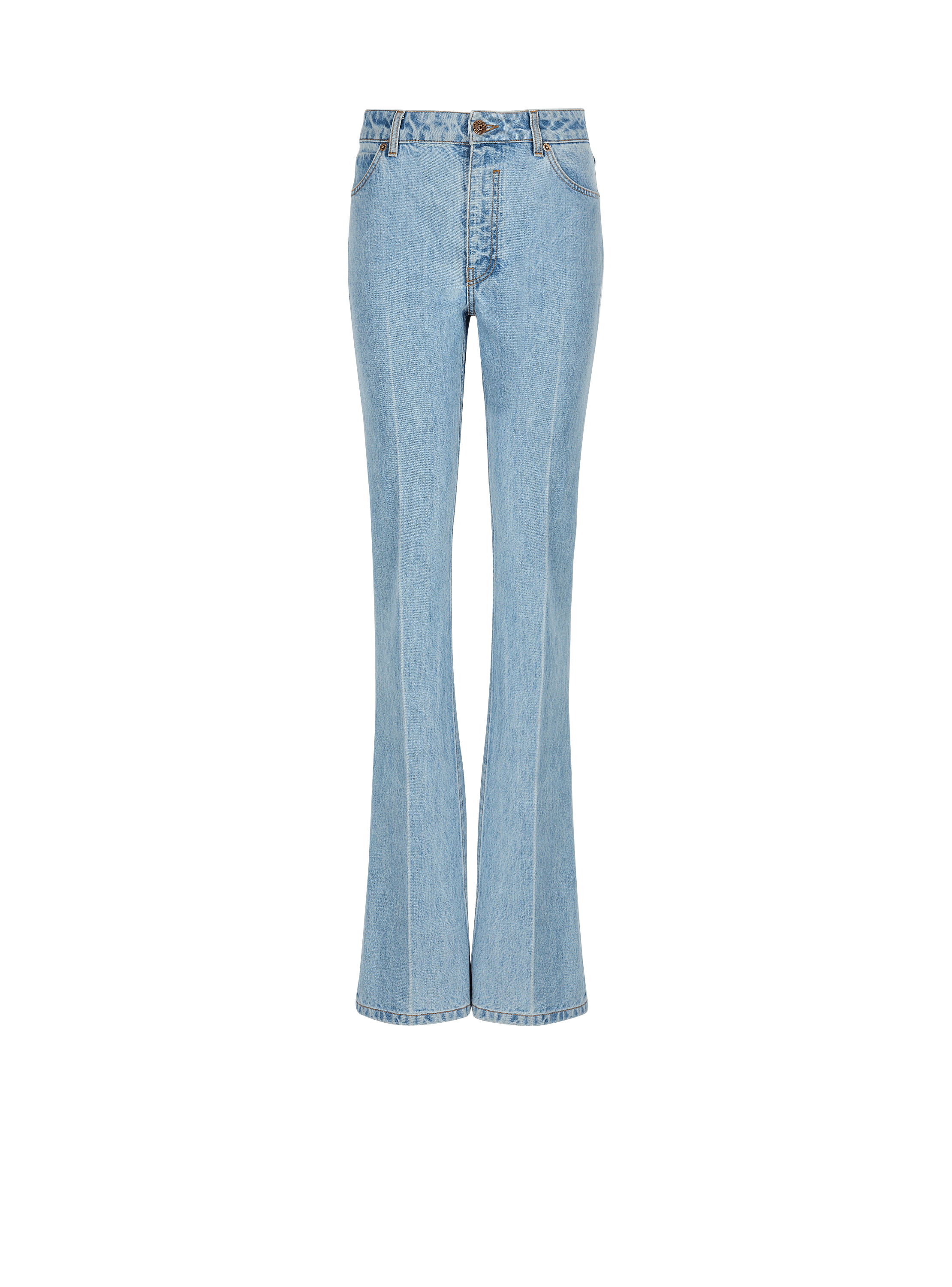 Denim high-waisted jeans