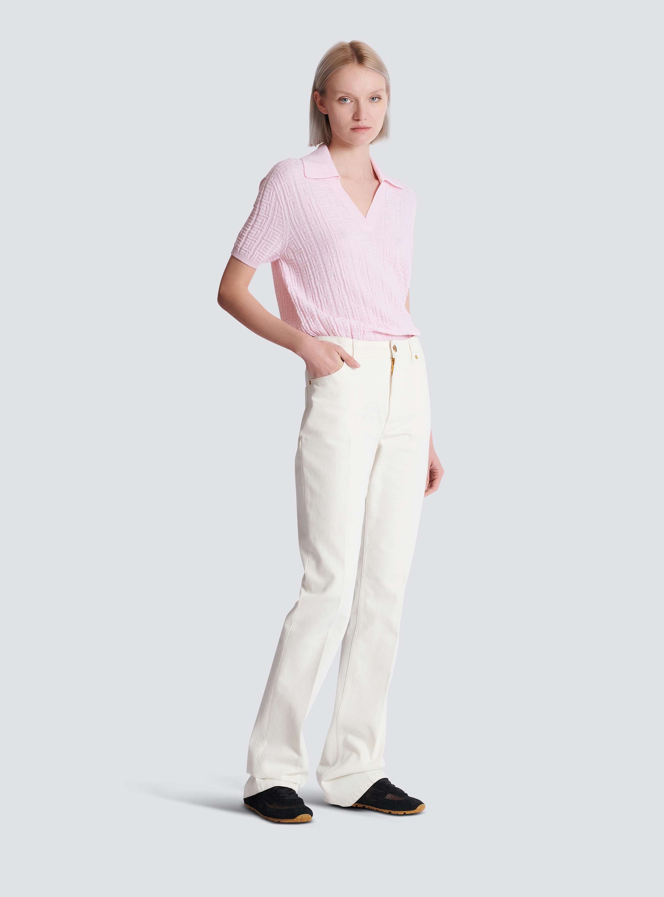 Straight-leg denim jeans