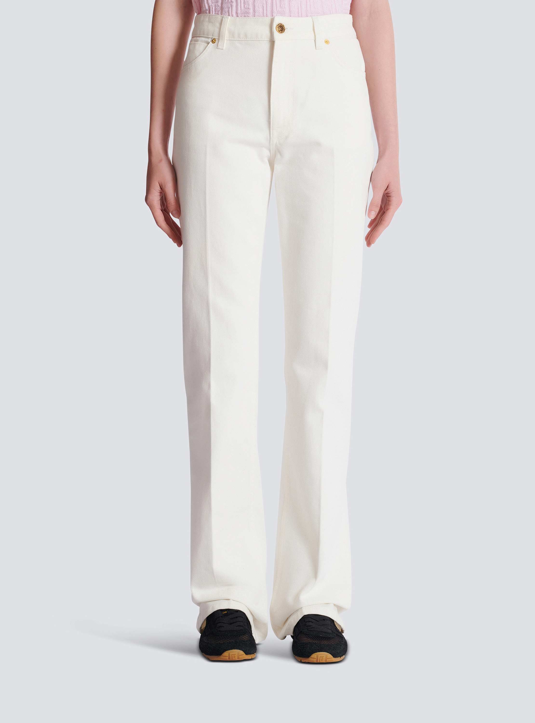 Straight-leg denim jeans