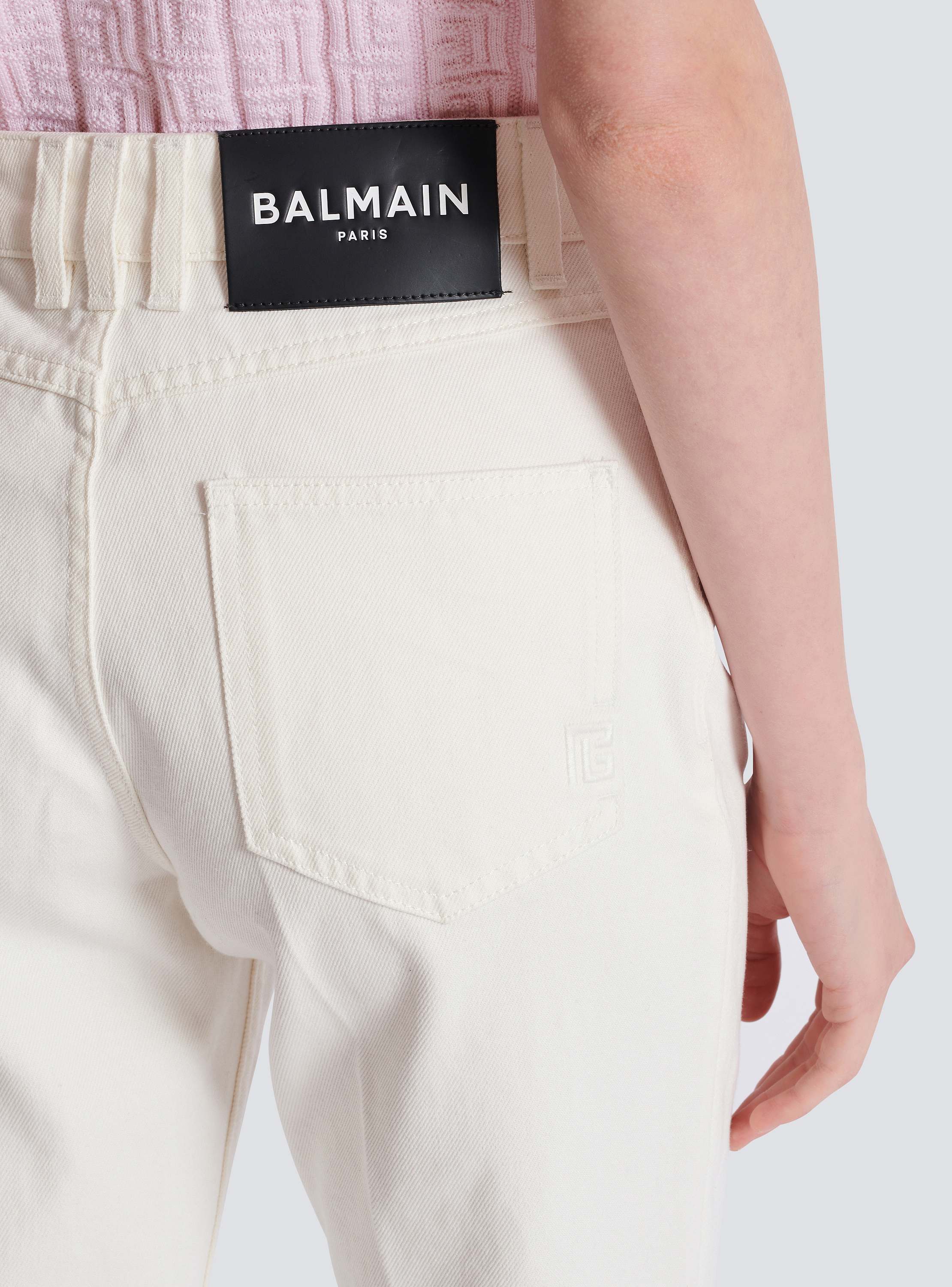 Straight-leg denim jeans