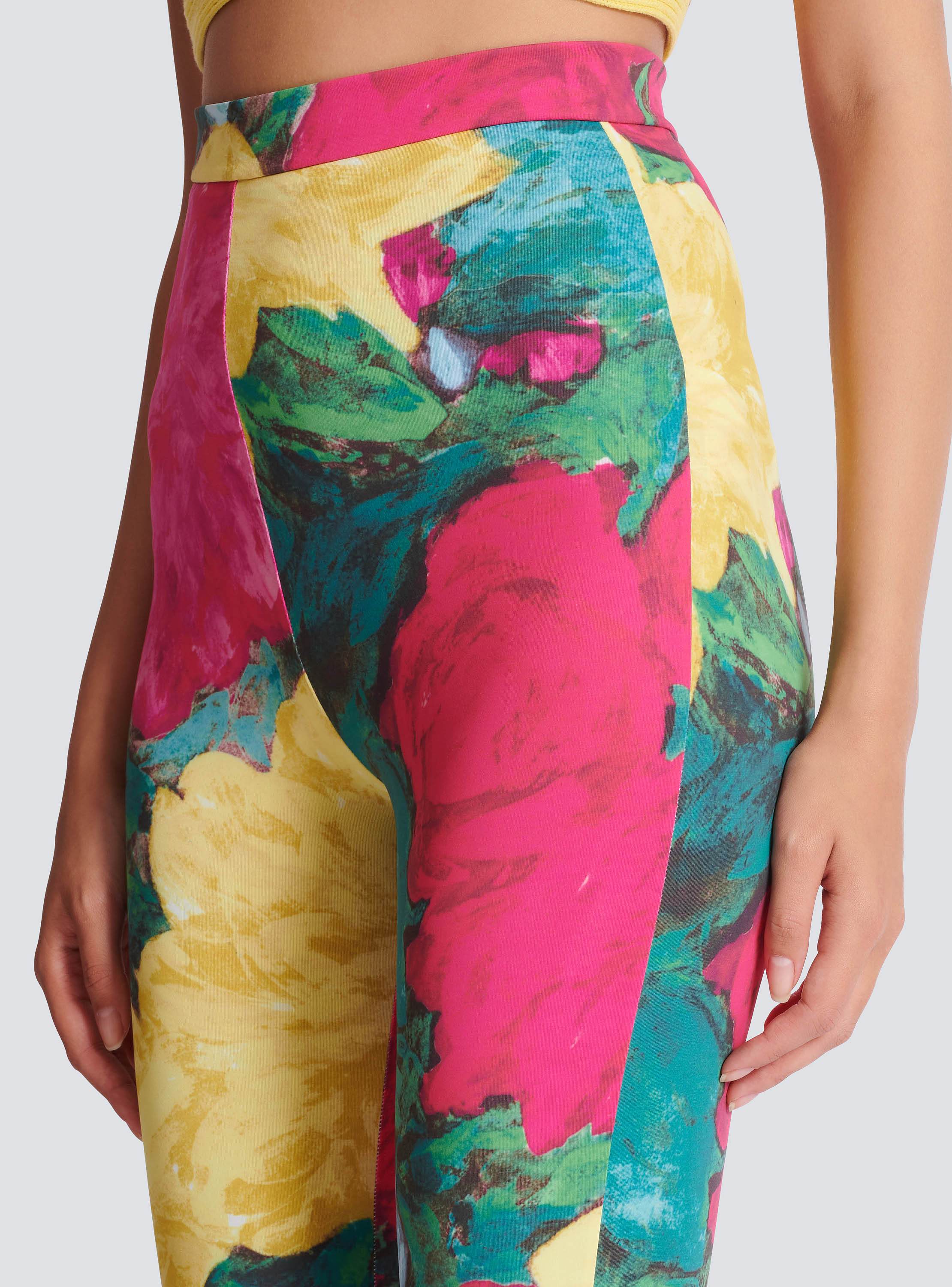 Jersey leggings with roses print