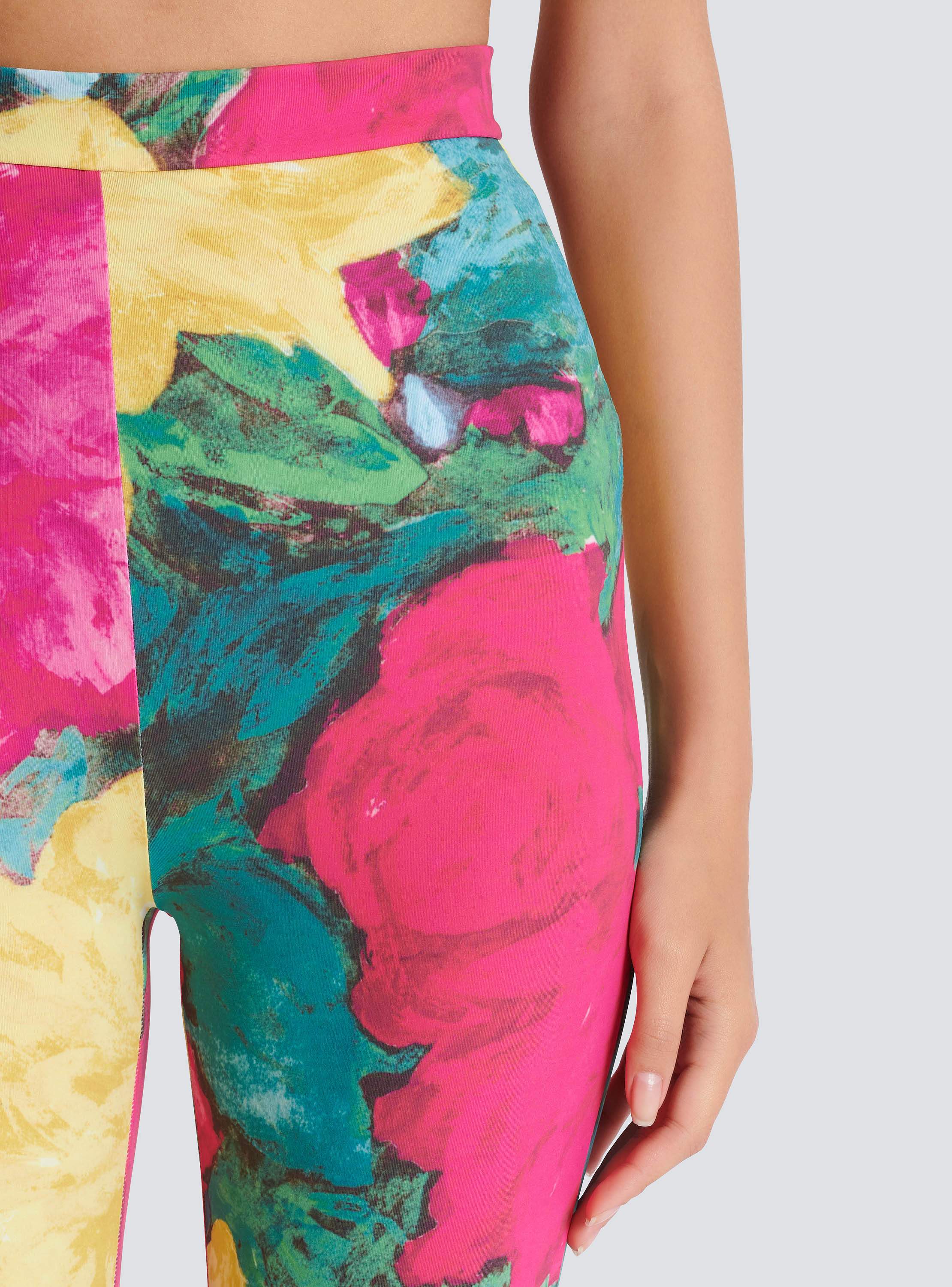 Jersey leggings with roses print