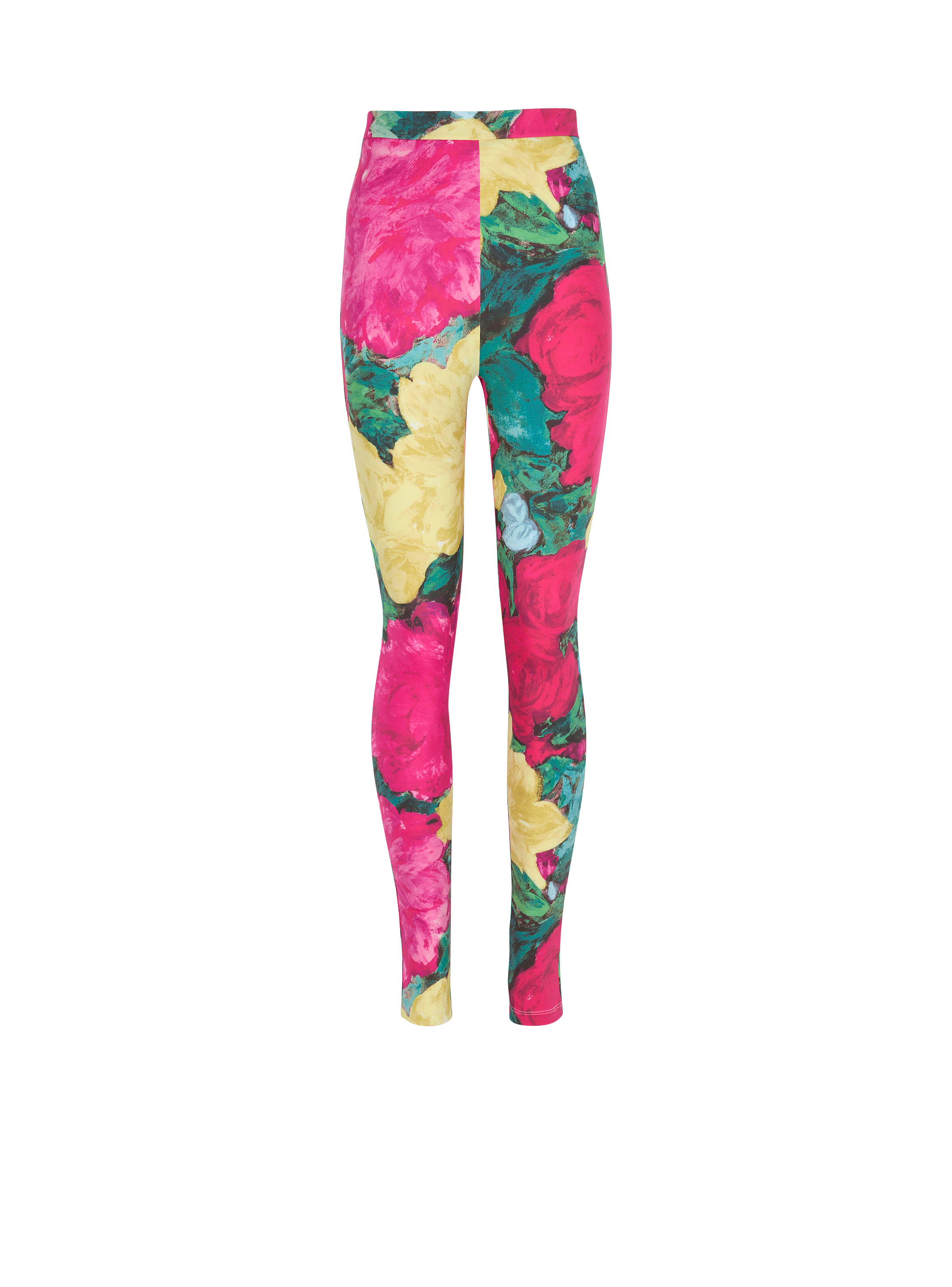 Jersey leggings with roses print